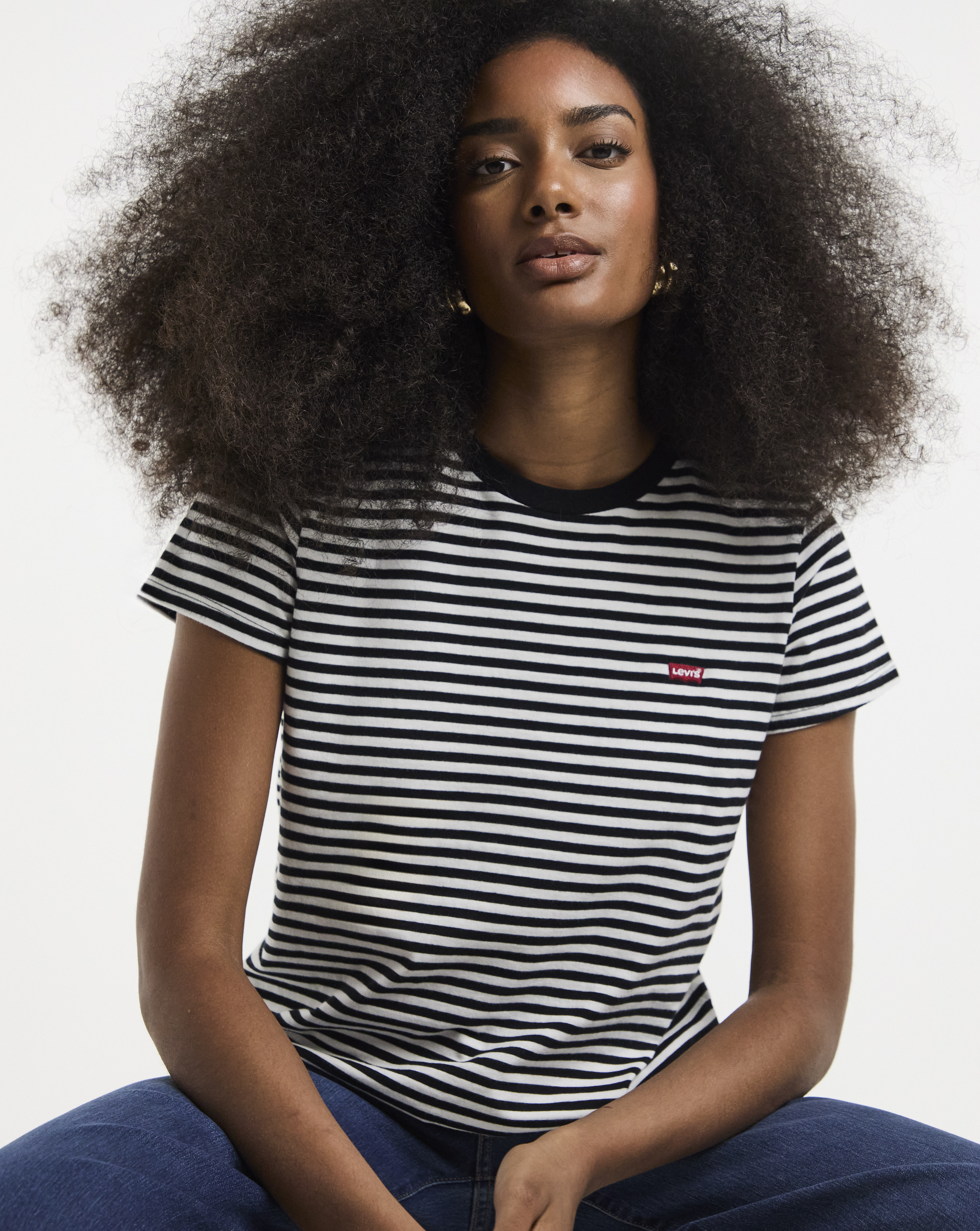 Levi's Women's Black Perfect Tee Raita Stripe 4XL