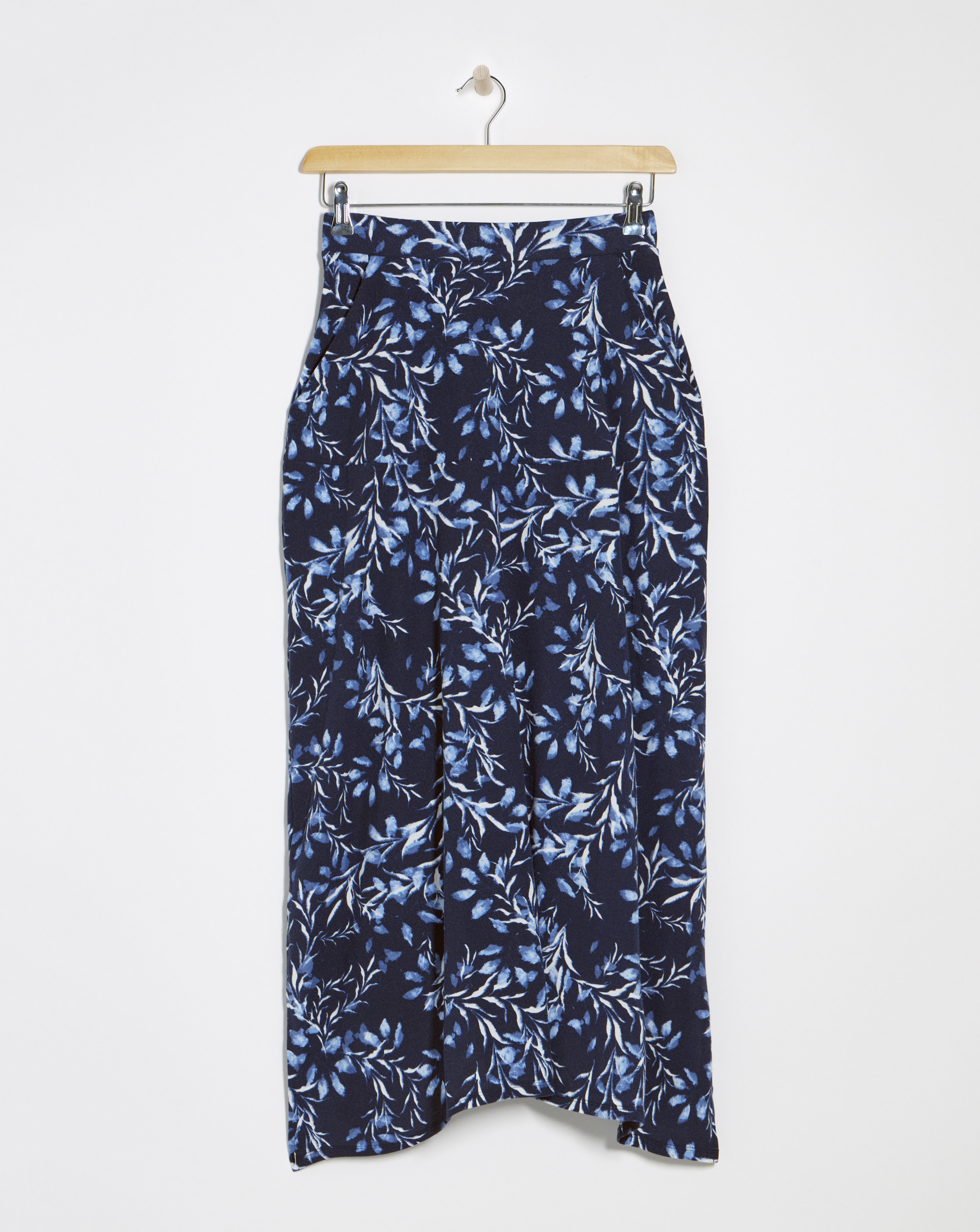 Julipa Blue Printed Jersey Midi Skirt