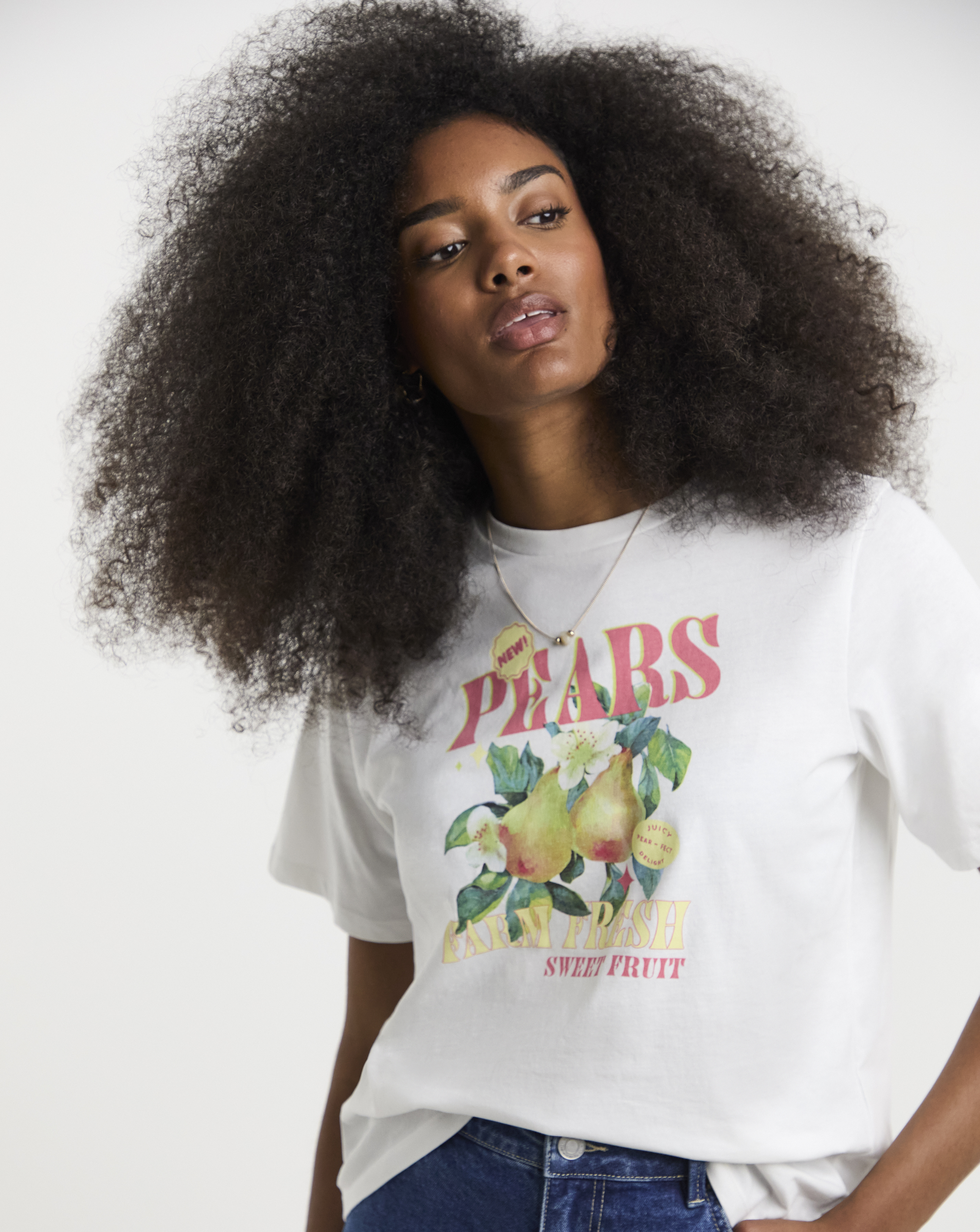 New In - Pieces Gina Ss Printed Jersey T-Shirt