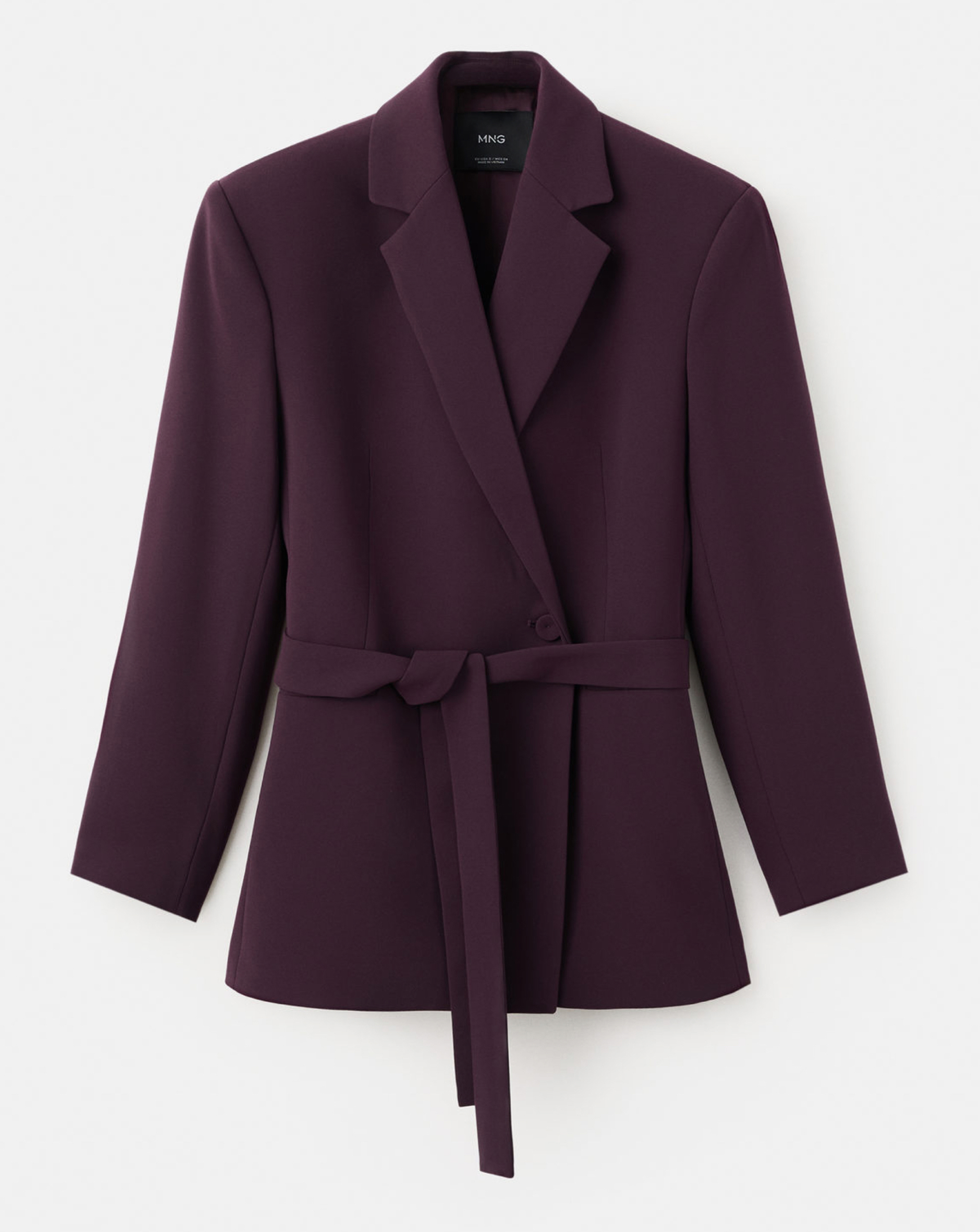 Mango Double-Breasted Blazer With Belt