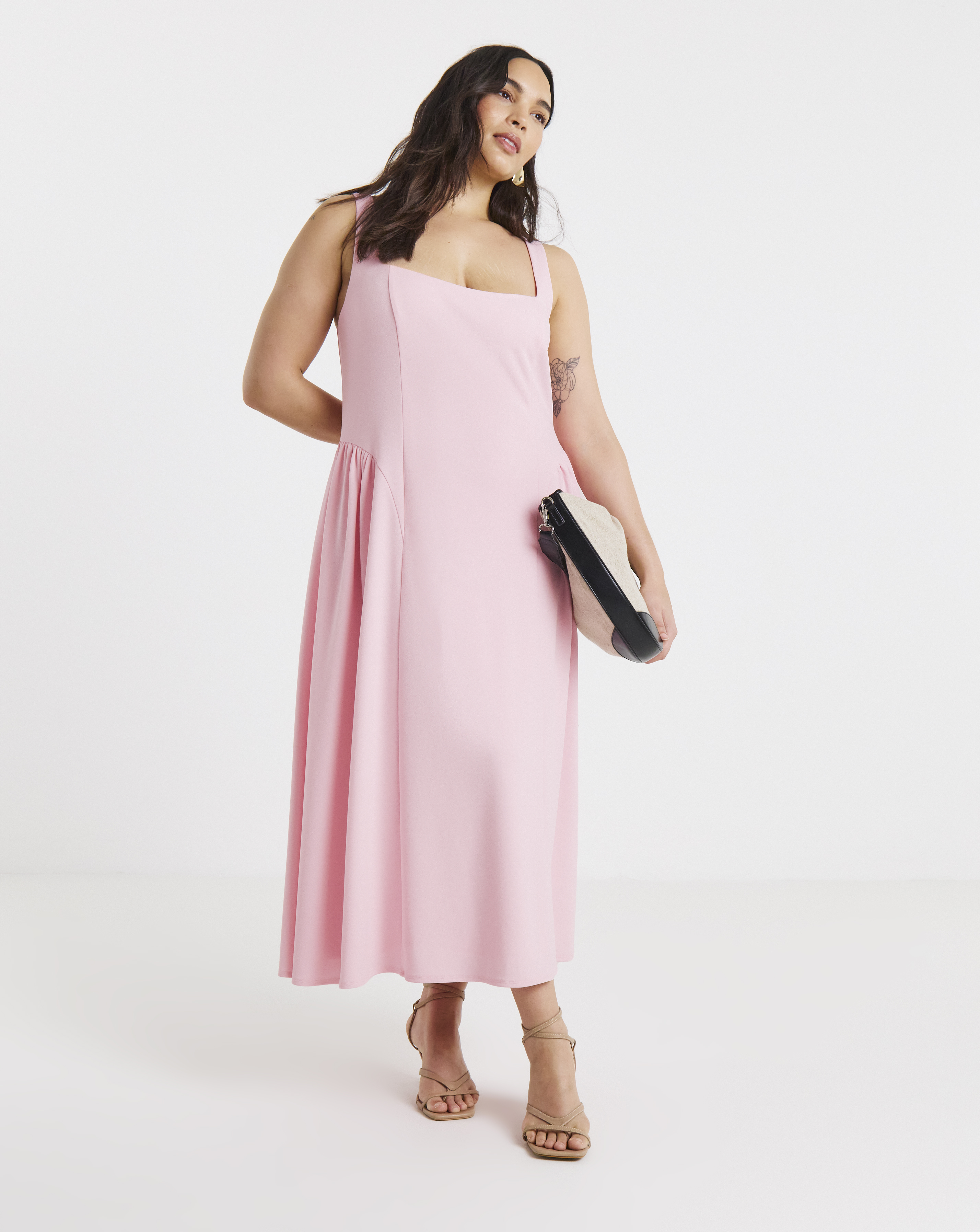 New In - Scuba Crepe Waist Detail Midi