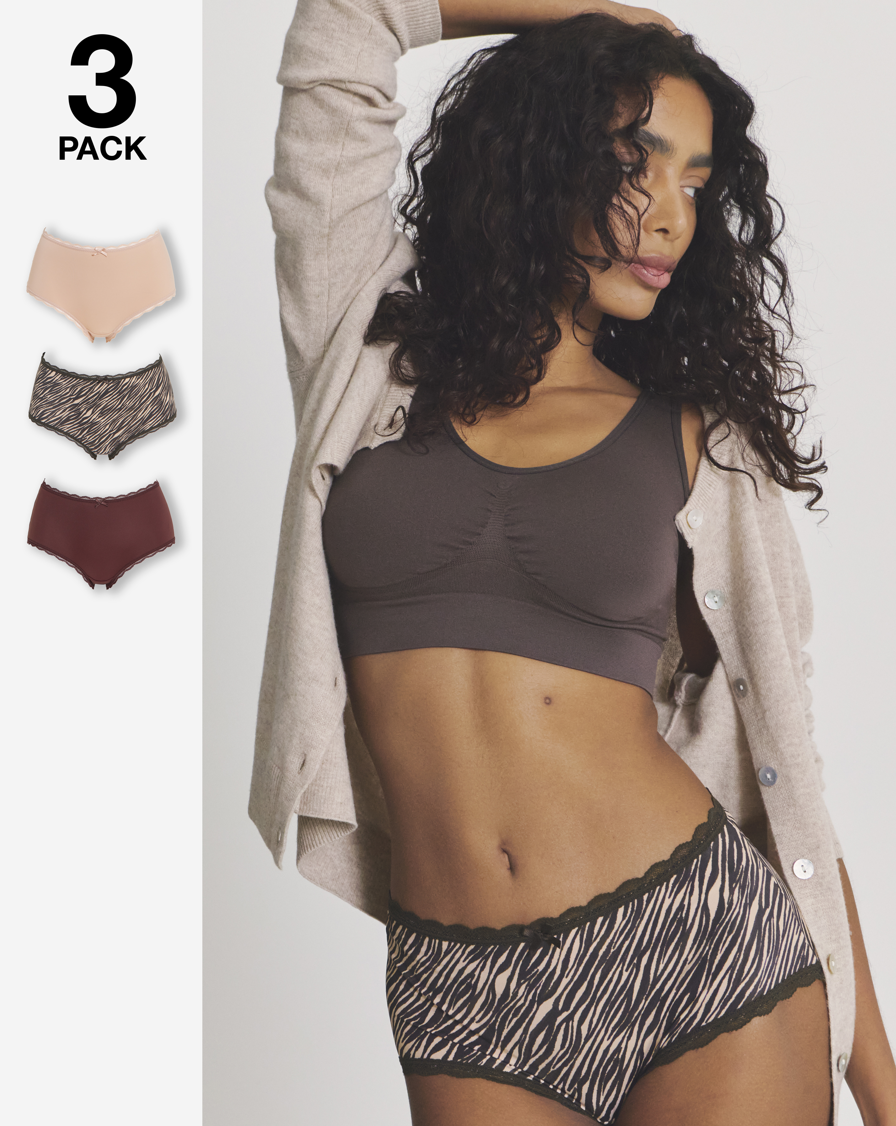 New In - Pretty Secrets 3 Pack Short Briefs