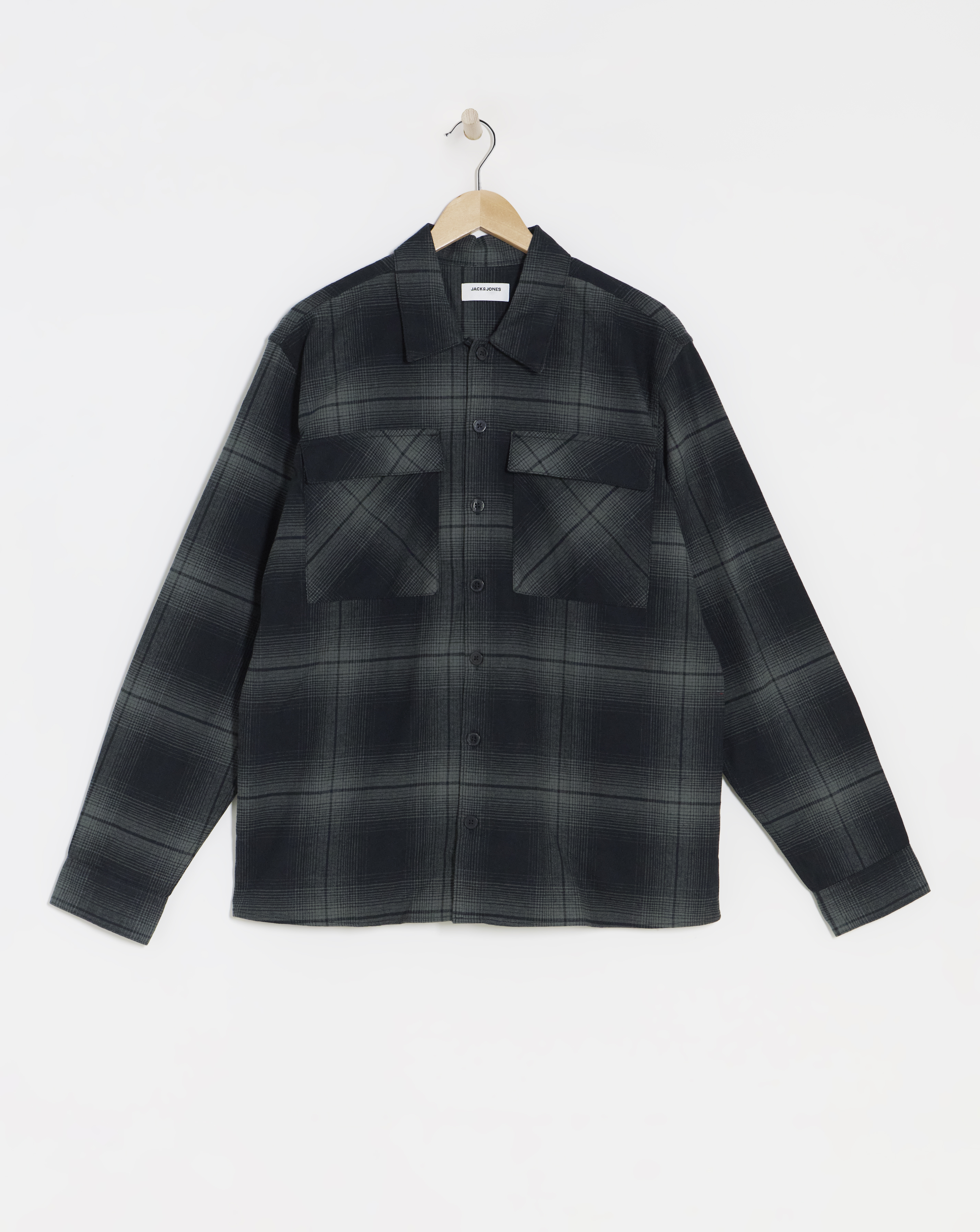 Jack & Jones Charlie Checked Overshirt - Black/Teal