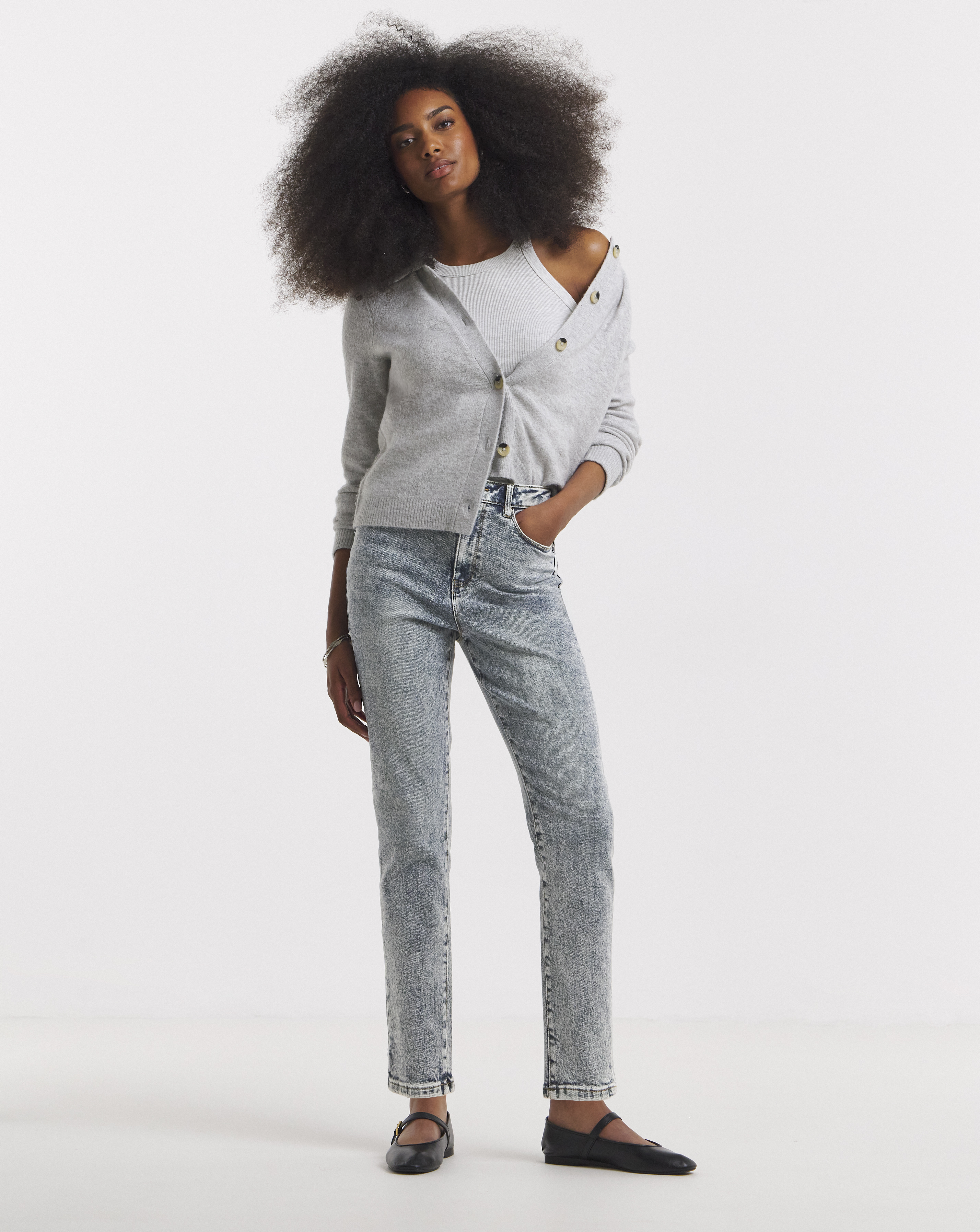 Mid Blue Slim Mom Jeans