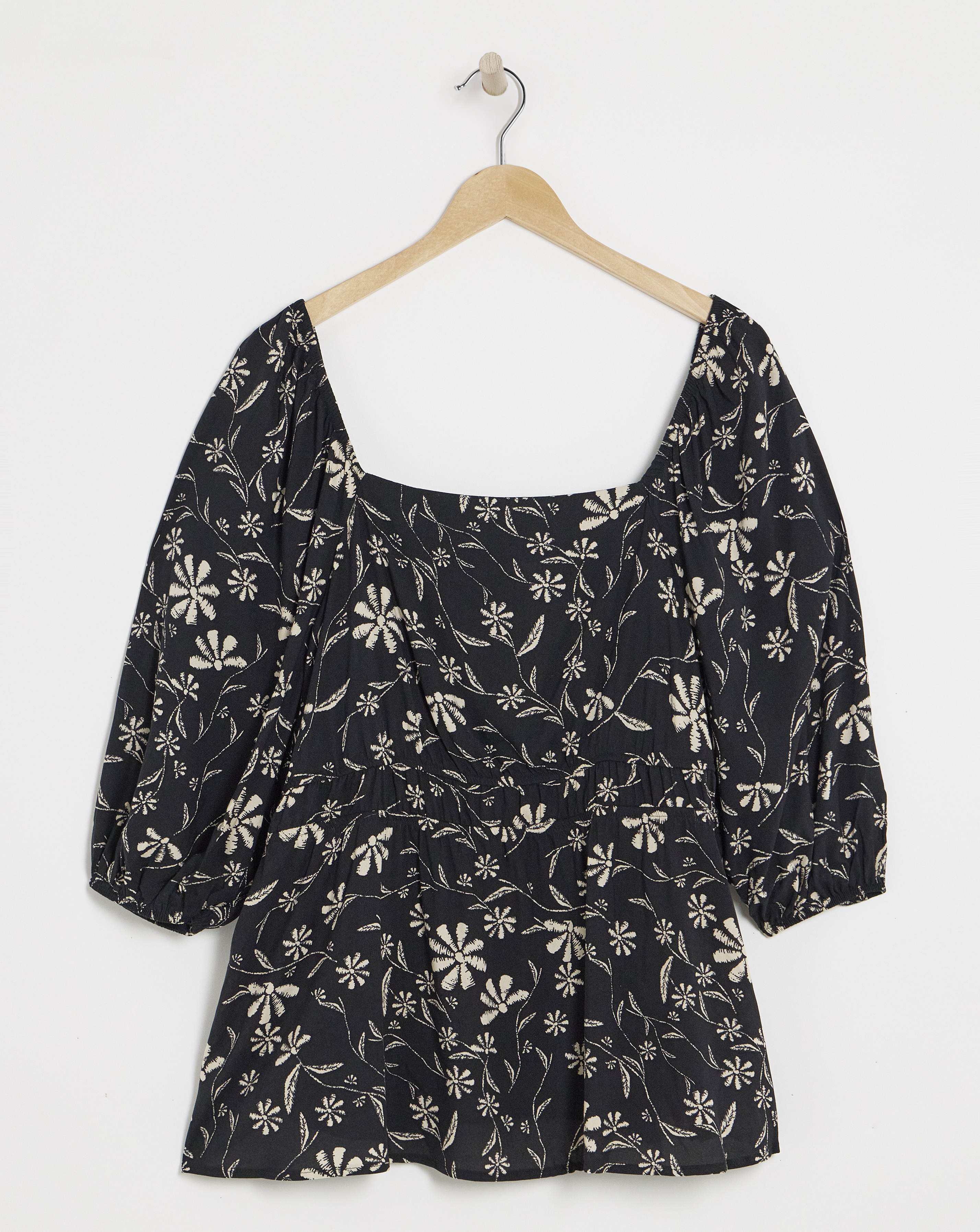 Simply Be Ditsy Print Spun Viscose Blouse