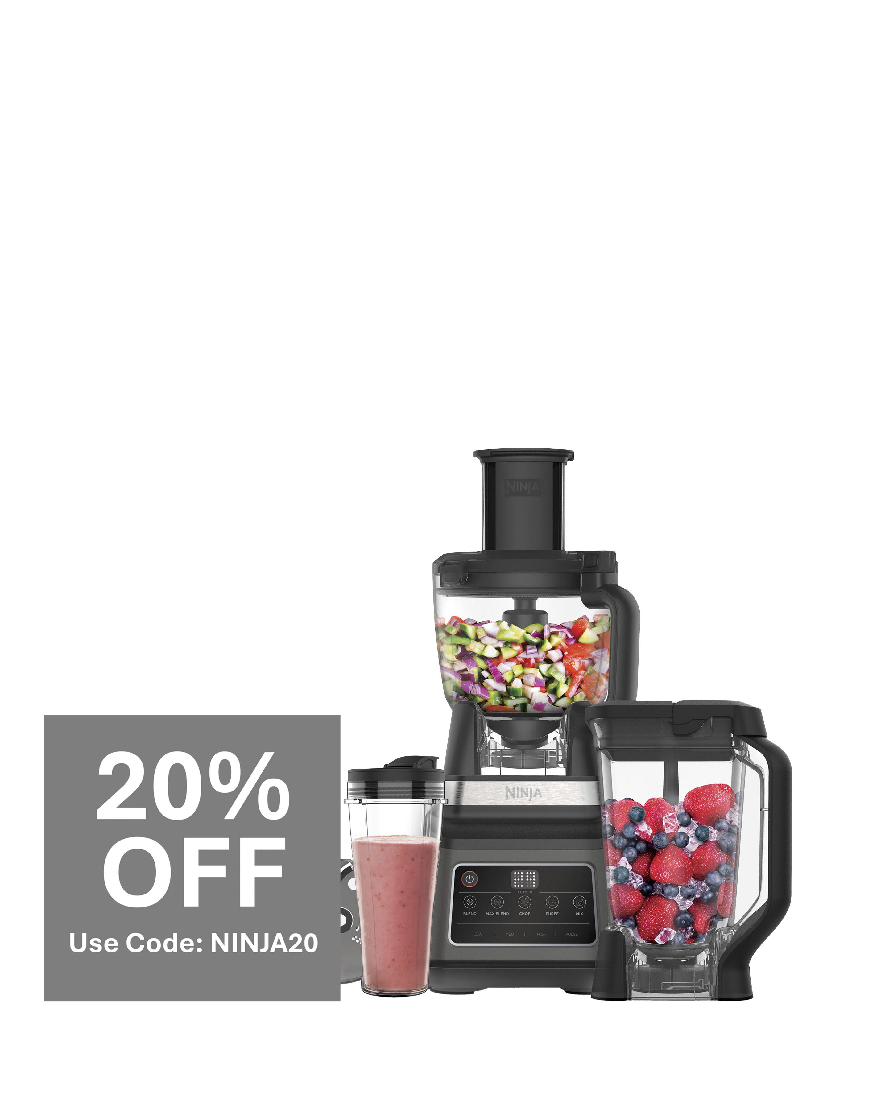 Ninja 3-in-1 Food Processor with Auto-iQ BN800UK