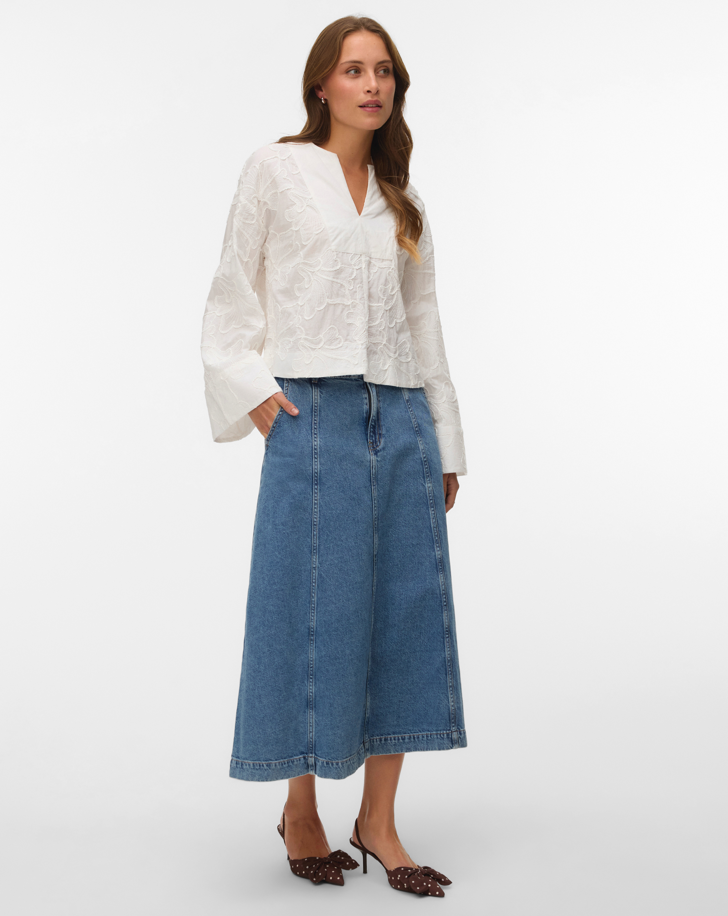 Vero Moda Alaina High Rise Denim Skirt