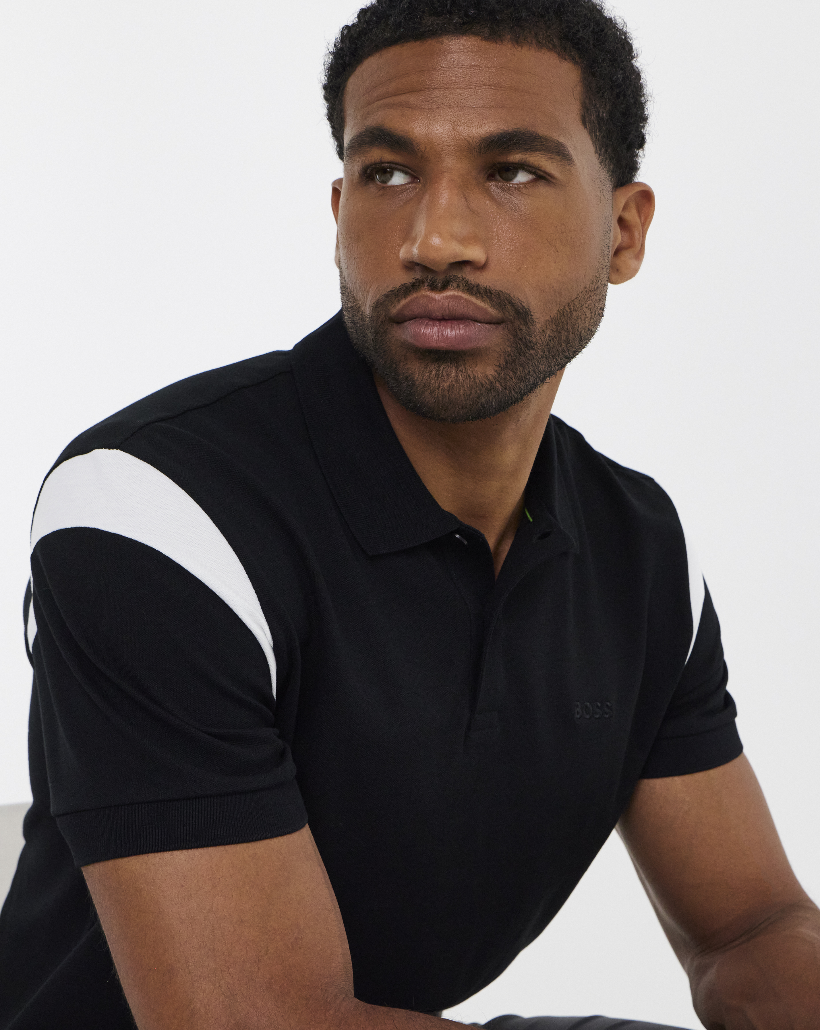 New In - BOSS Contrast Paddy Polo - Black