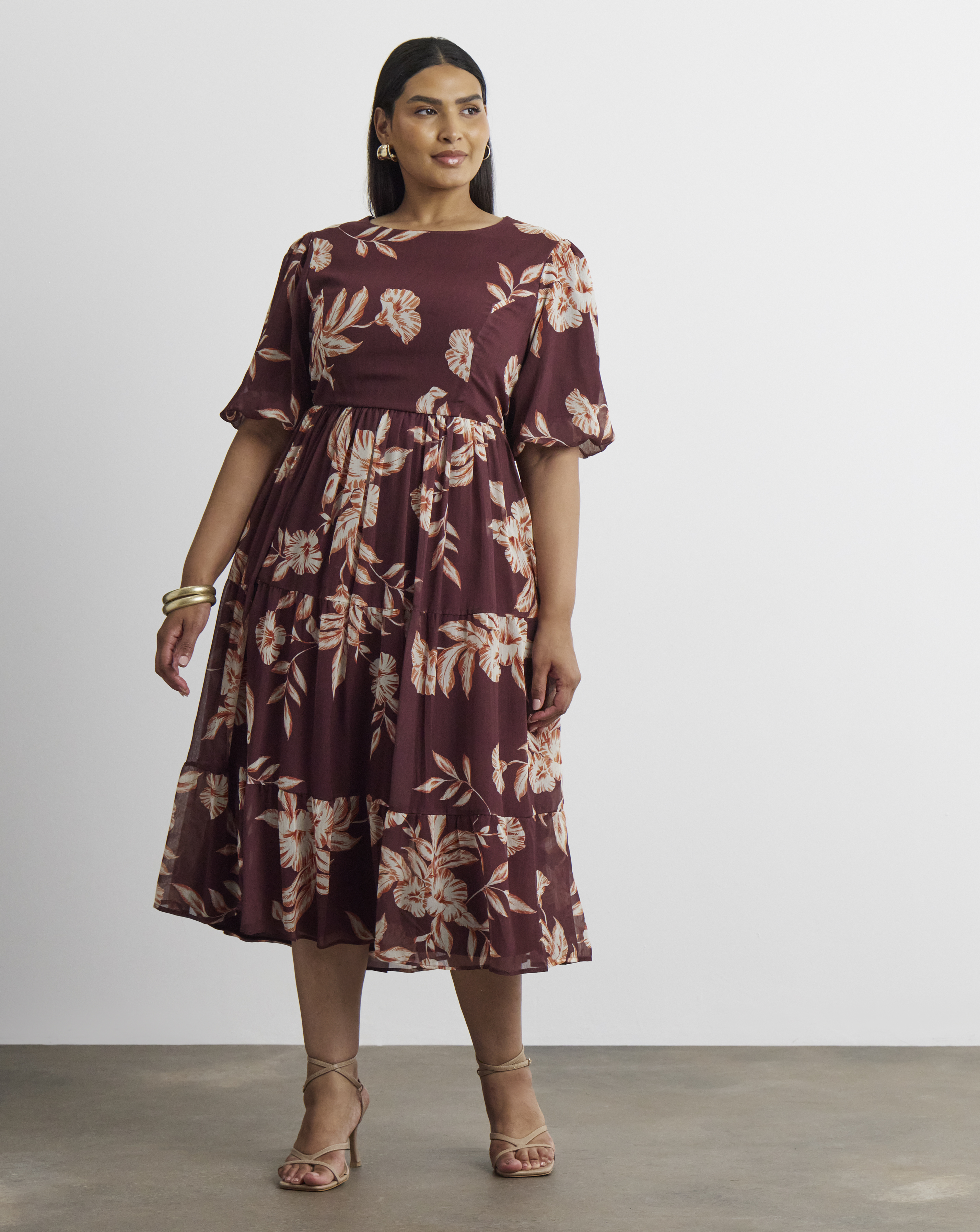 Joanna Hope Lace Back Midi Dress