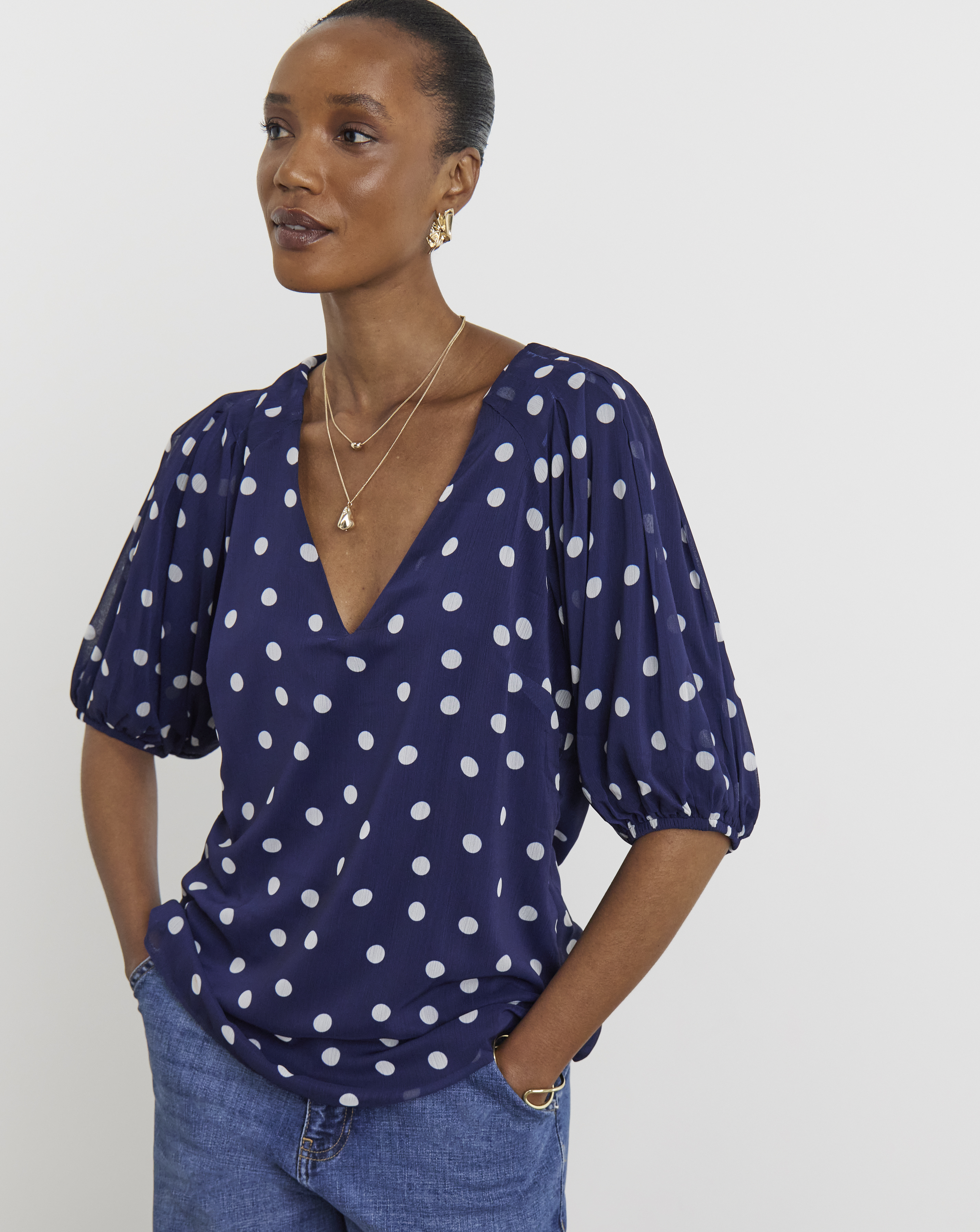 Joanna Hope Puff Sleeve Blouse