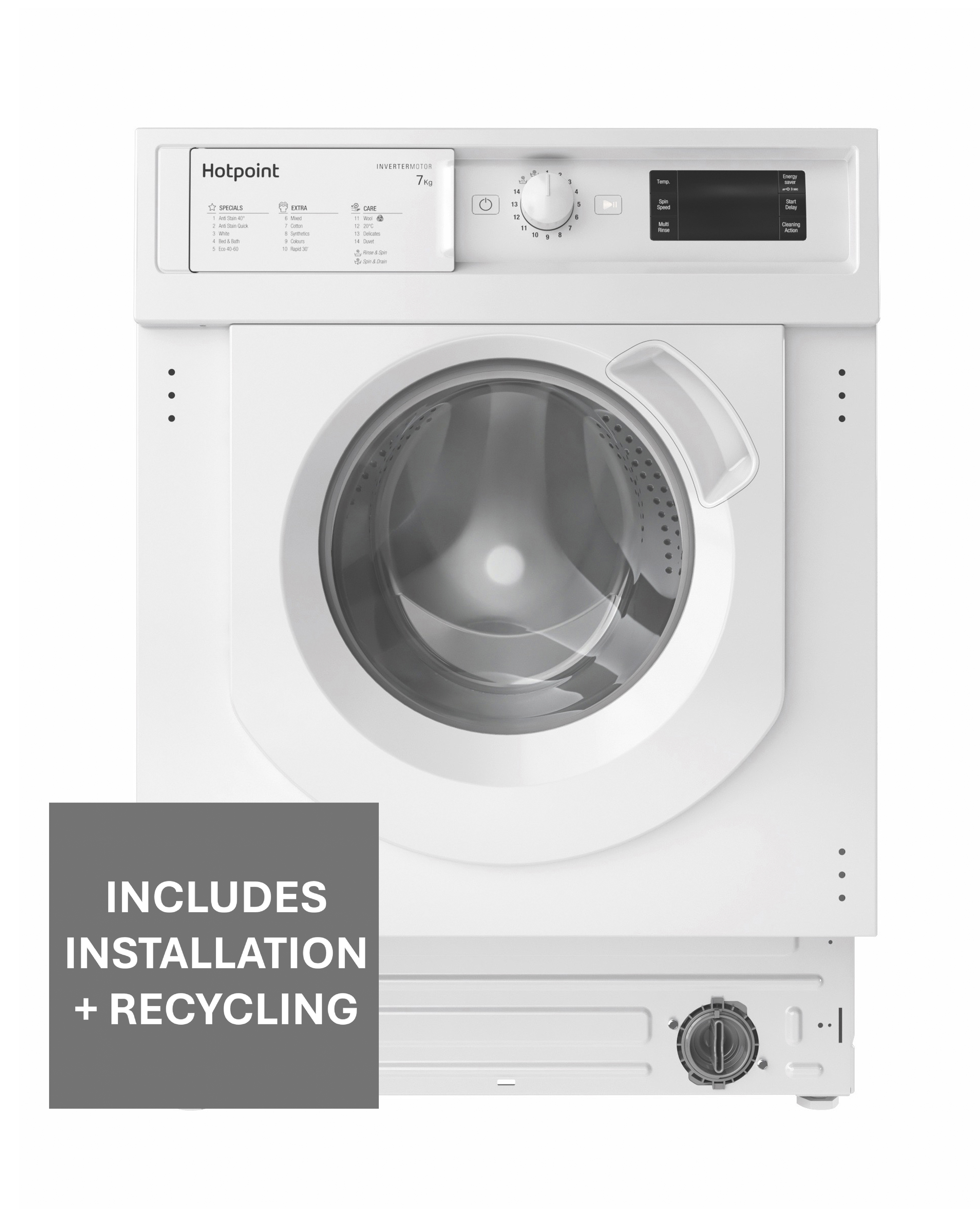 Hotpoint BIWMHG71483UKN Integrated 7kg Washing Machine + Installation