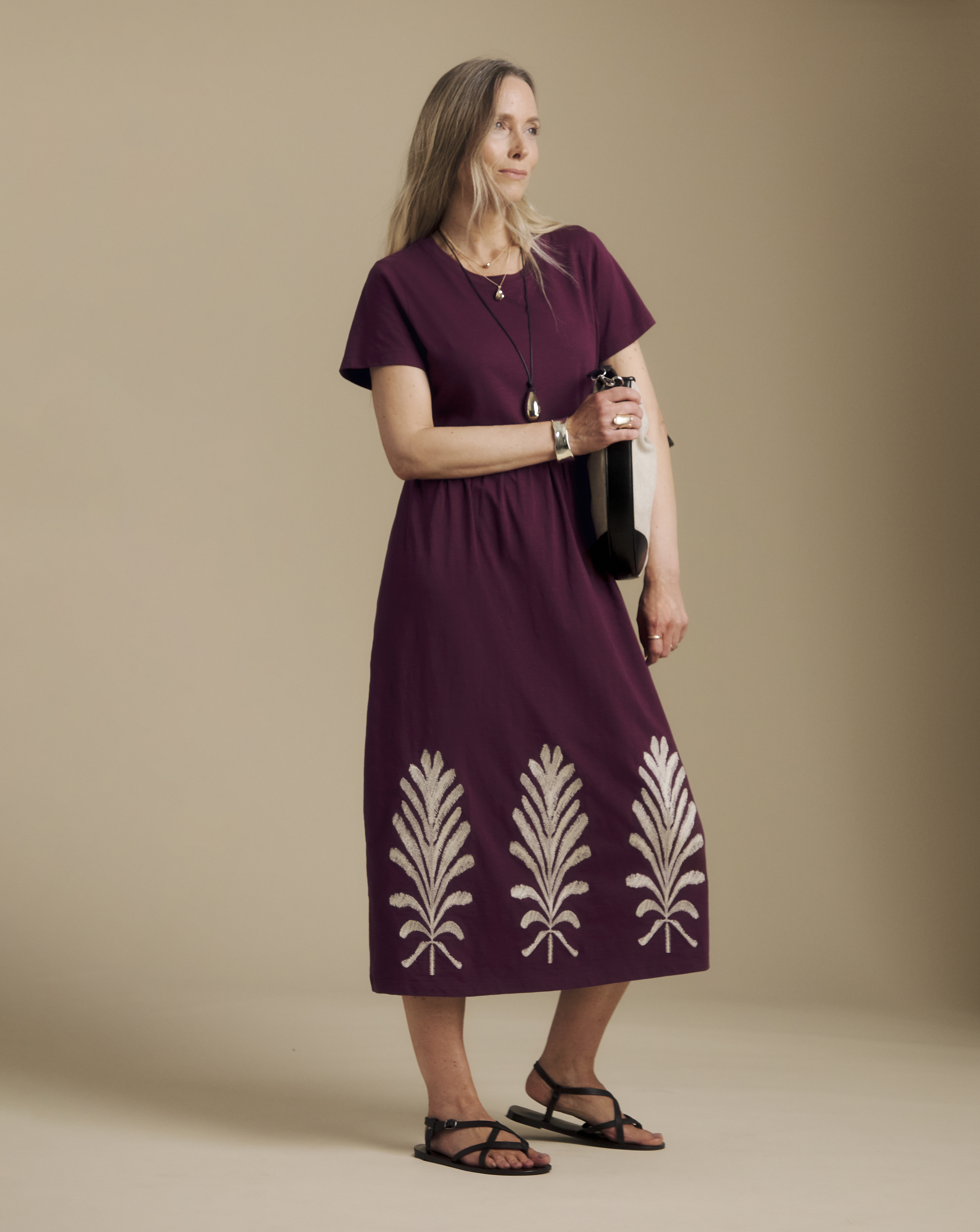 Julipa Embroidered Hem Midi Dress