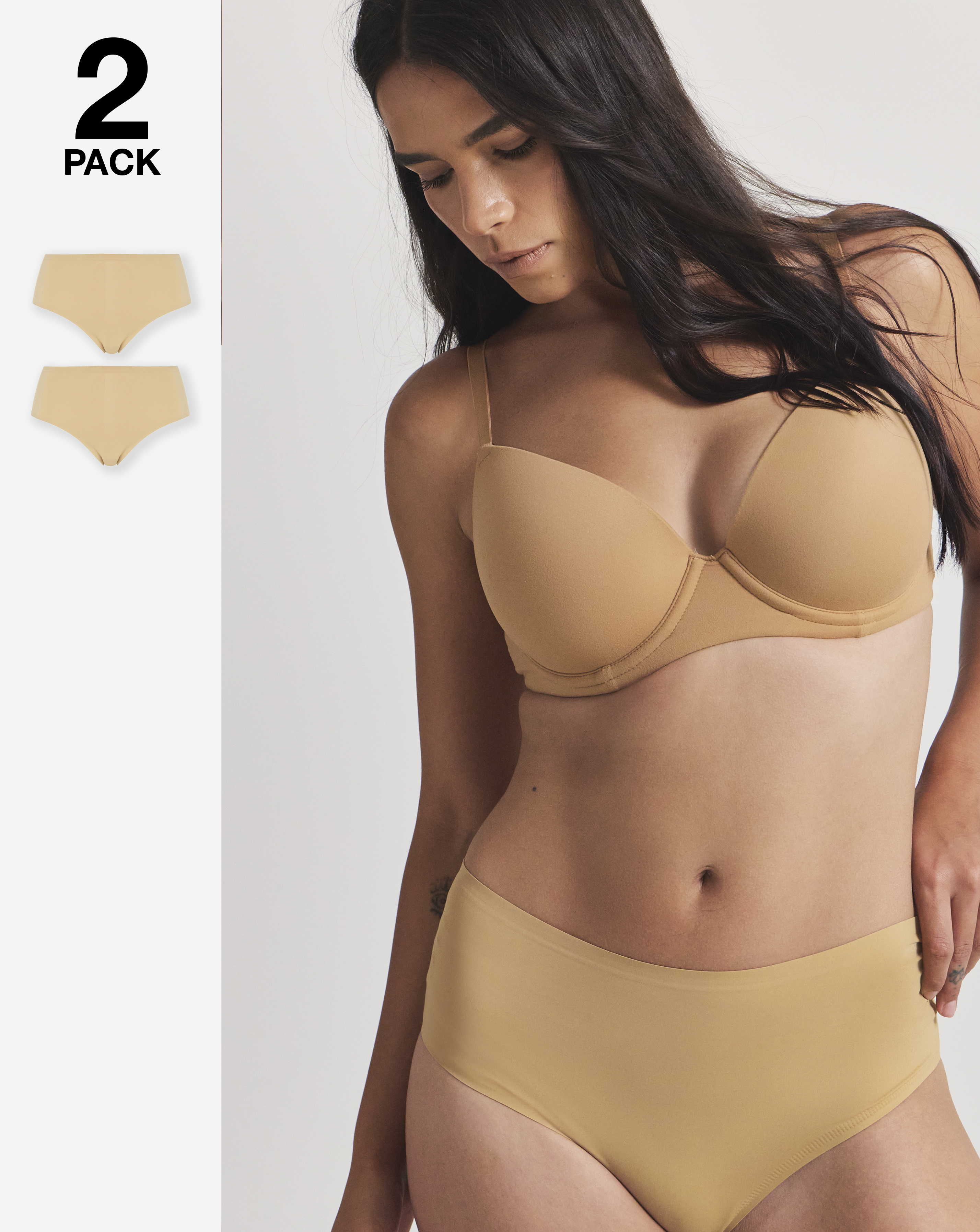 sloggi Plus Size Sloggi 2Pack Zero One Midi Knicker In Cognac | UK Size L Women's