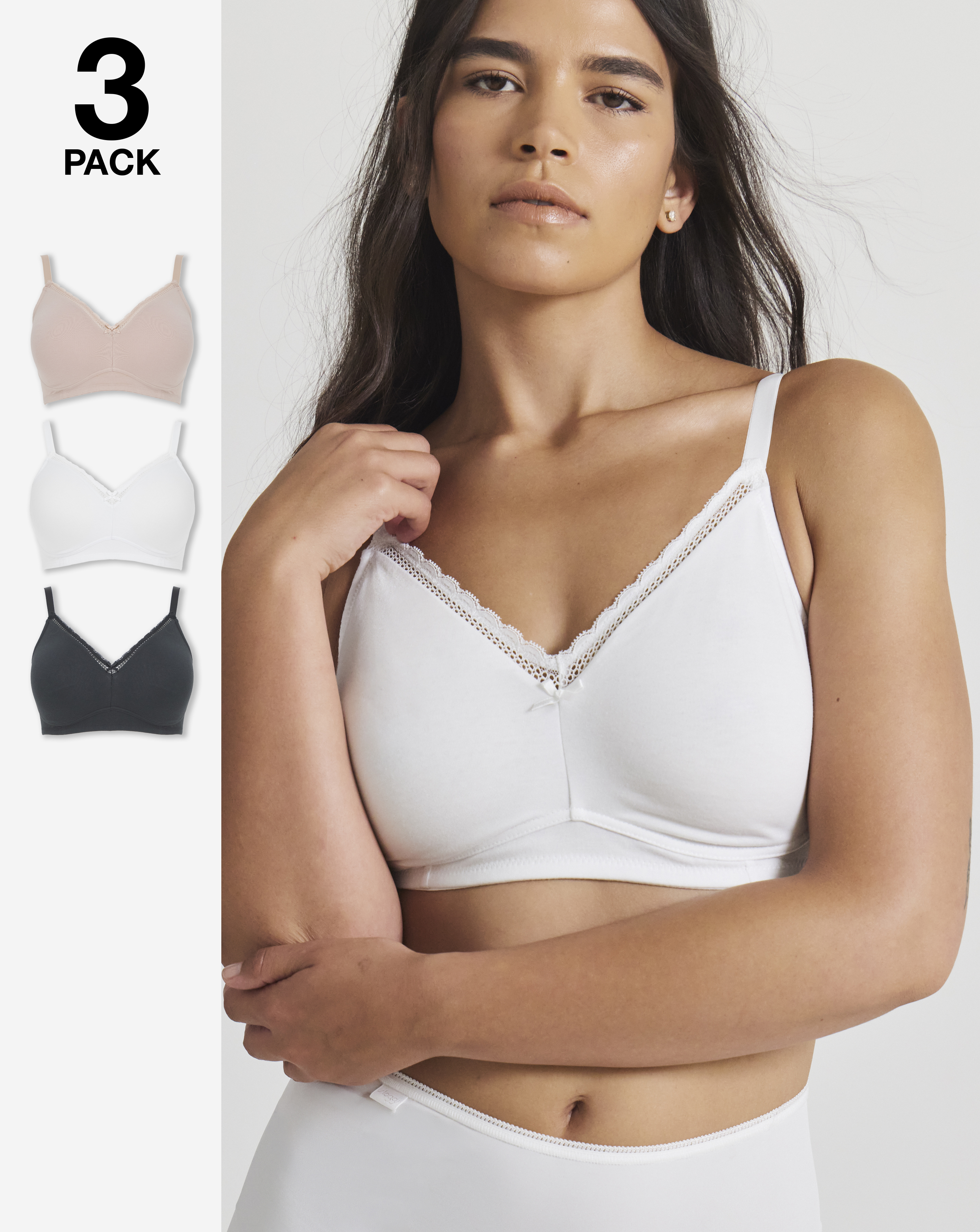 3 Pack Claire Cotton NW Full Cup Bras