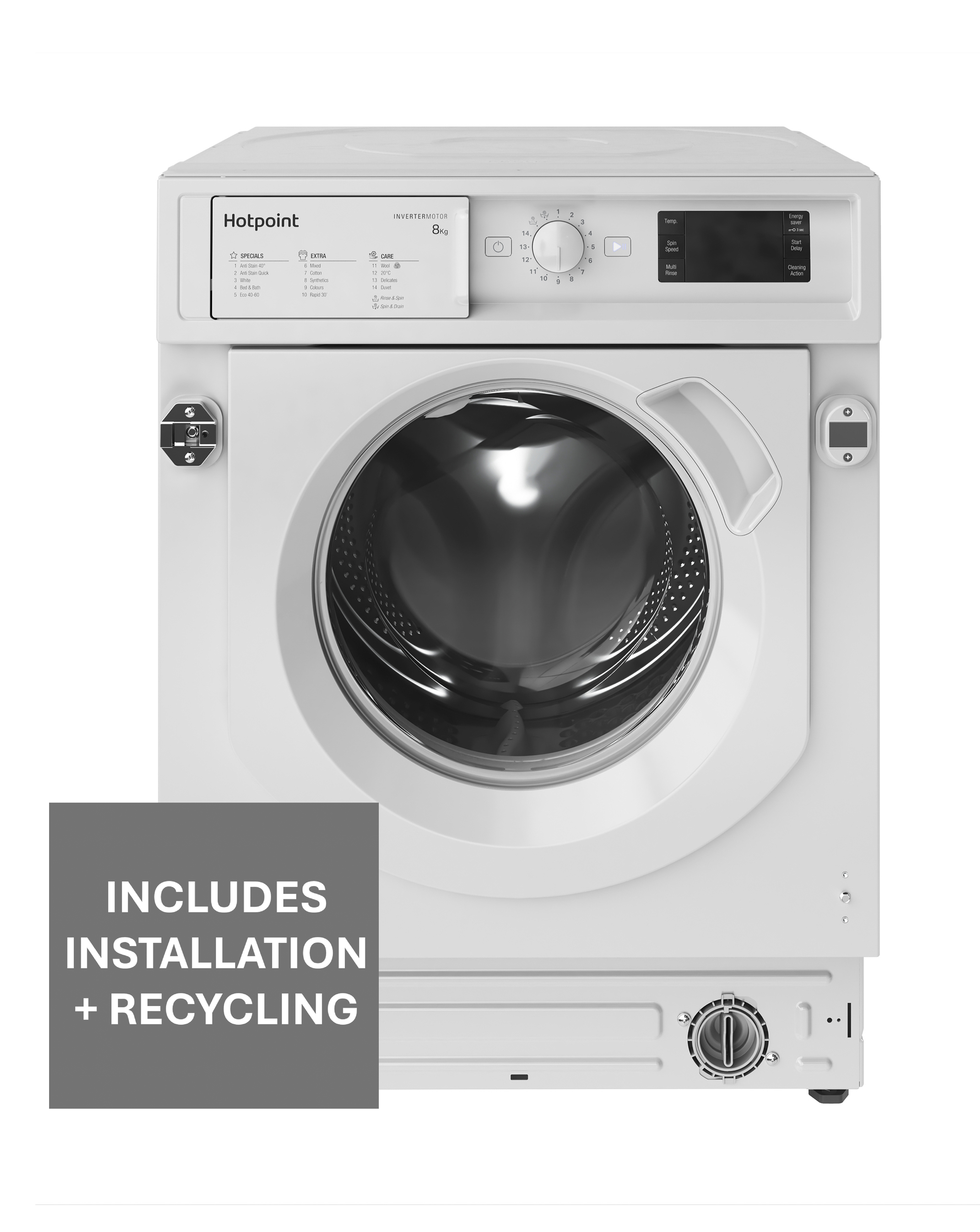 Hotpoint Bi Wmhg 81485 Uk 8Kg Built In Washing Machine white/green - Image 12