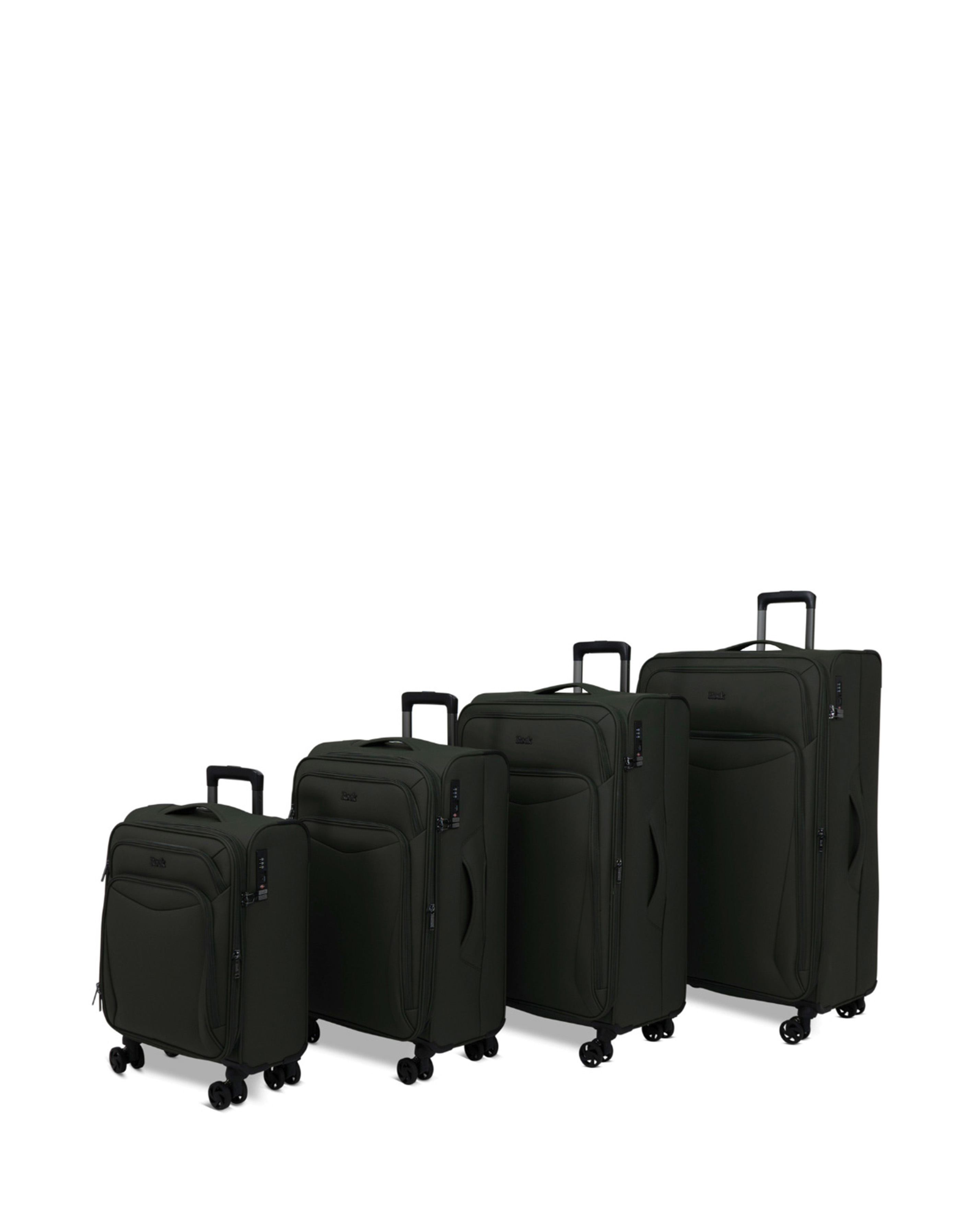 Rock Men's Khaki Vitality 4Pc Softshell Suitcase Set Size 8