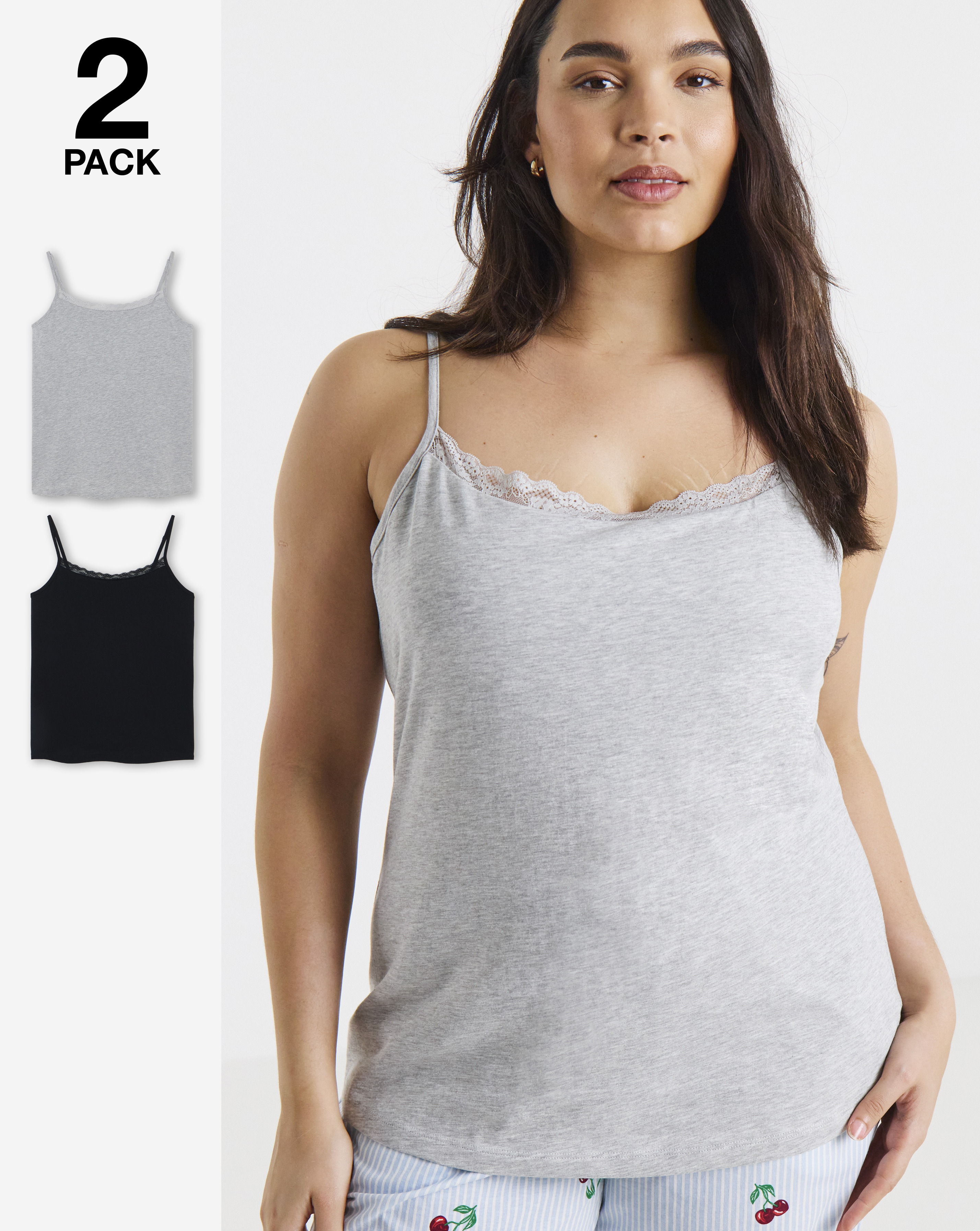 Pretty Secrets 2 Pack PJ Sleep Vest Tops
