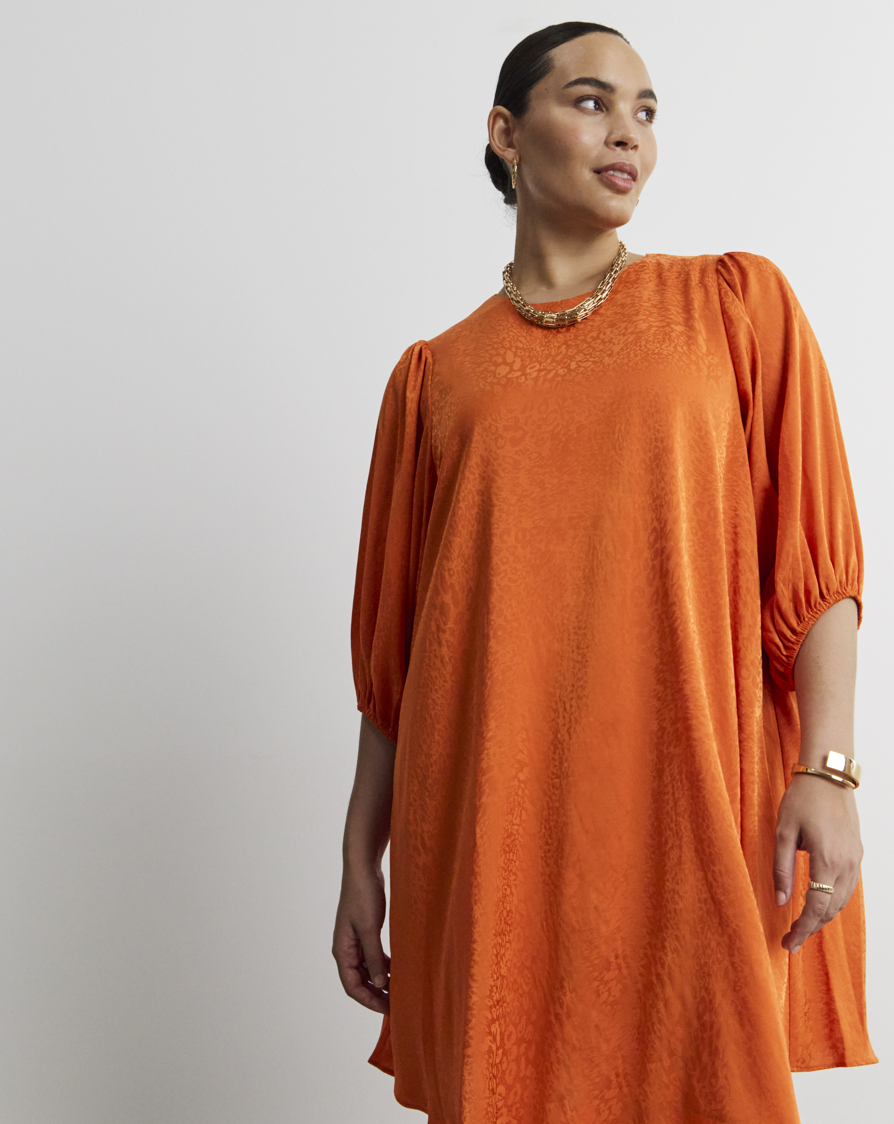 Joannah Hope Satin Jaquard Swing Dress