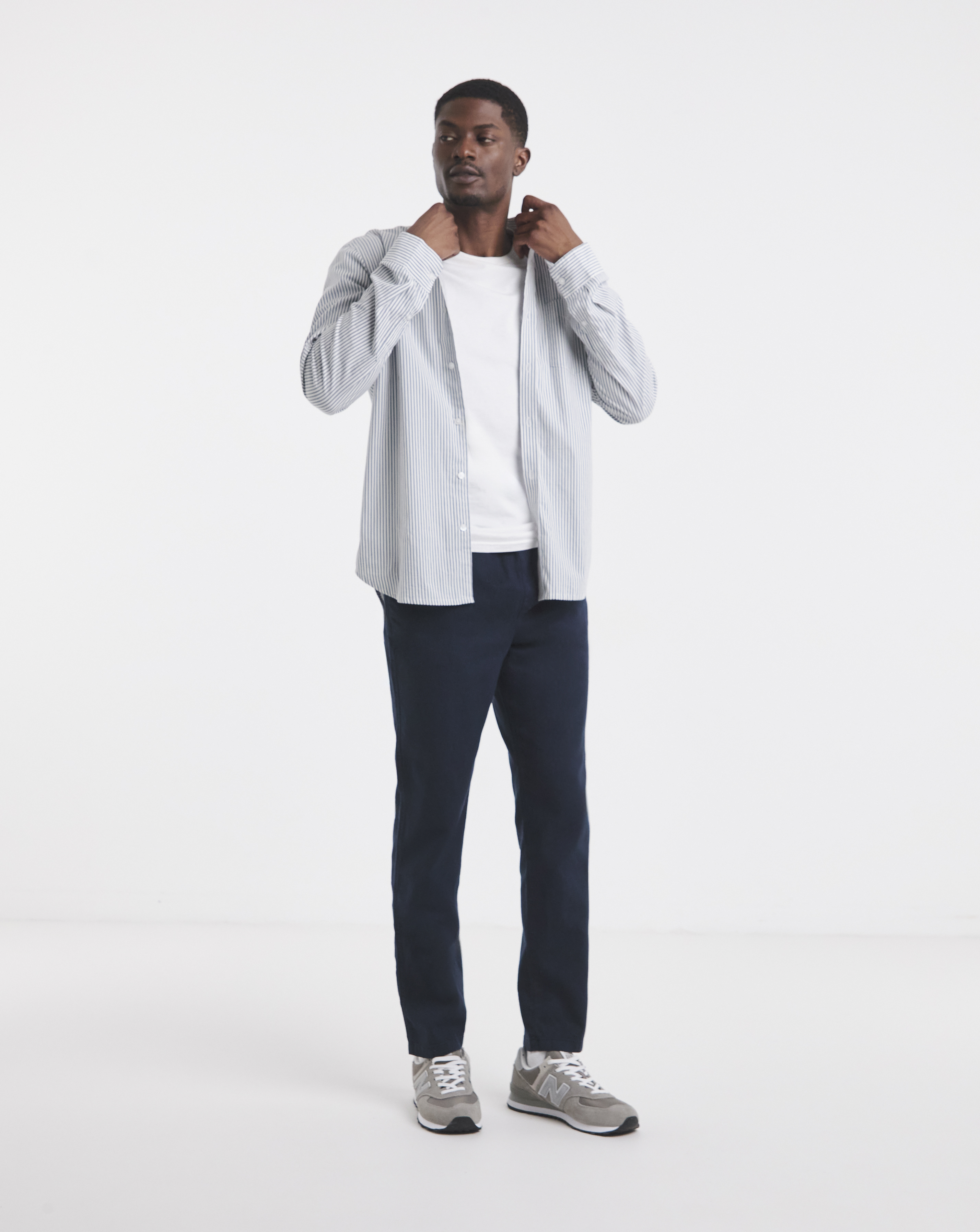 Linen Blend Tapered Elasticated Trouser