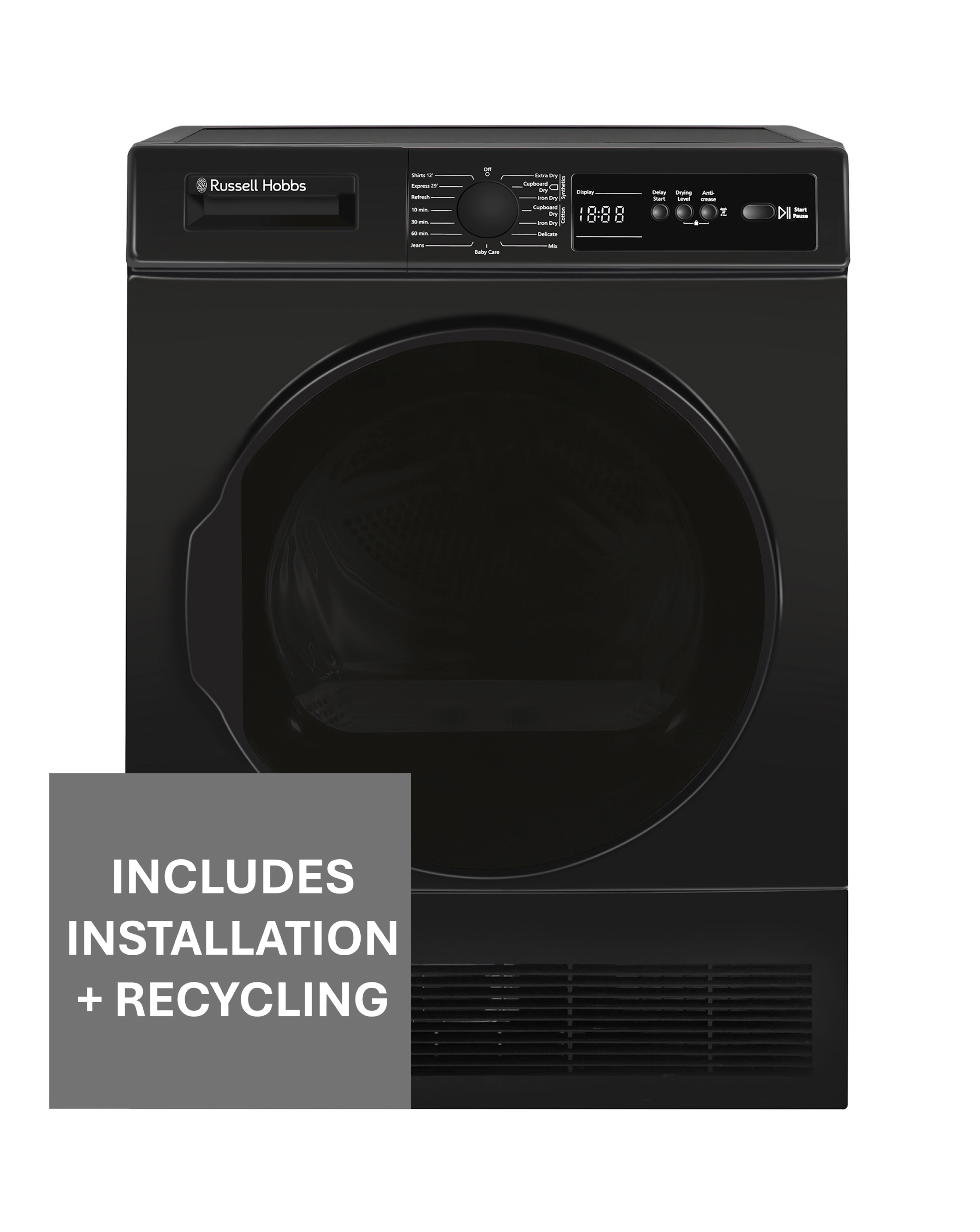 Russell Hobbs Rh8Ctd111B 11 Series, 8Kg Condenser Dryer In Black - Image 10