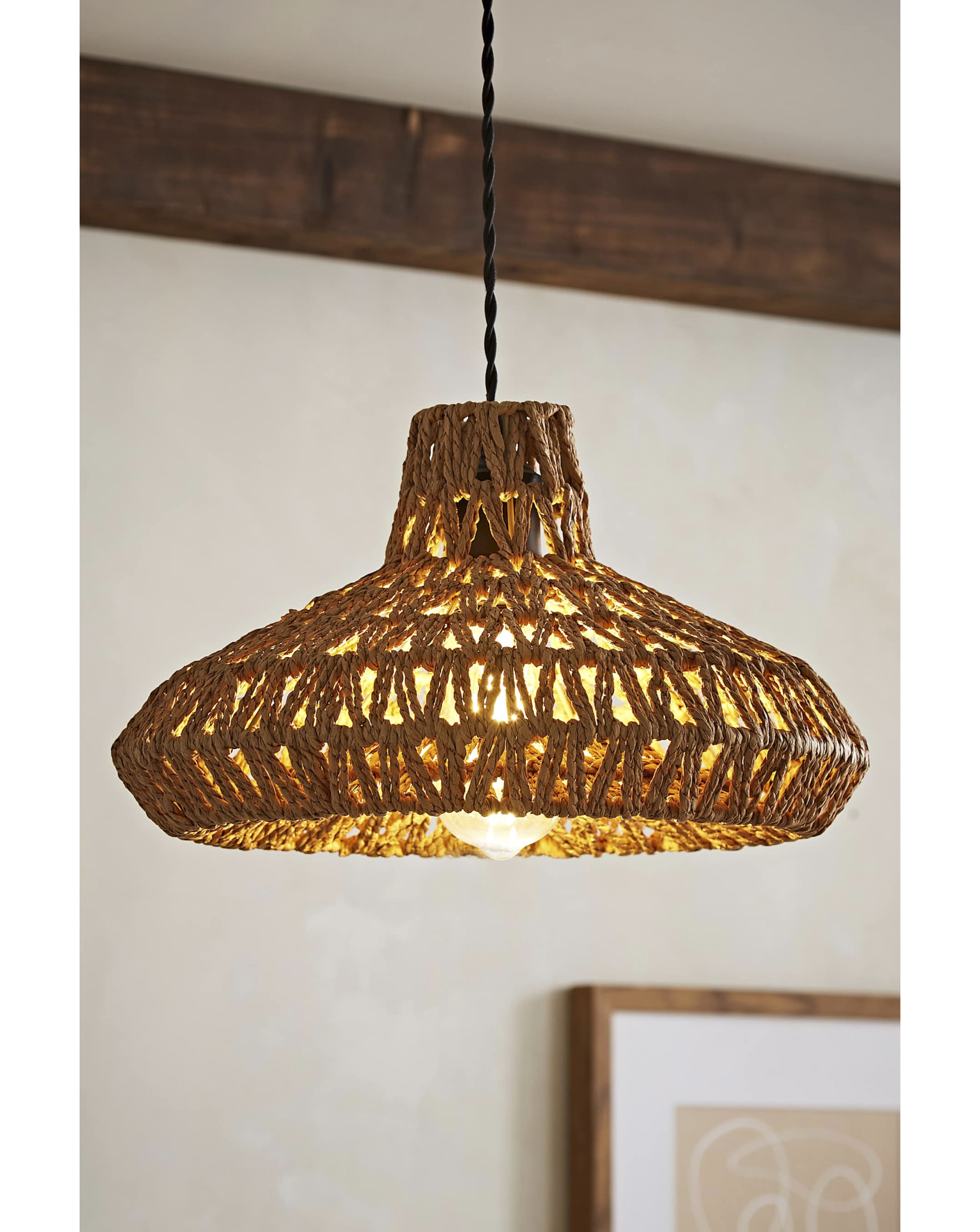 ValueLights Hamilton Weave Non Electric Pendant Shade Natural 35cm
