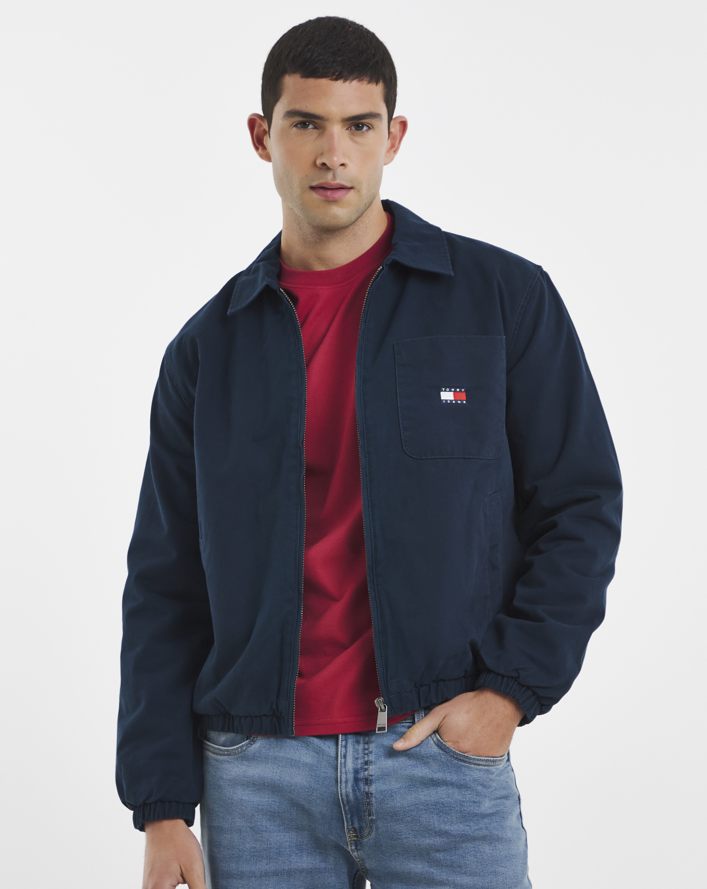 Tommy Jeans Men's Navy Harrington Cotton Jacket