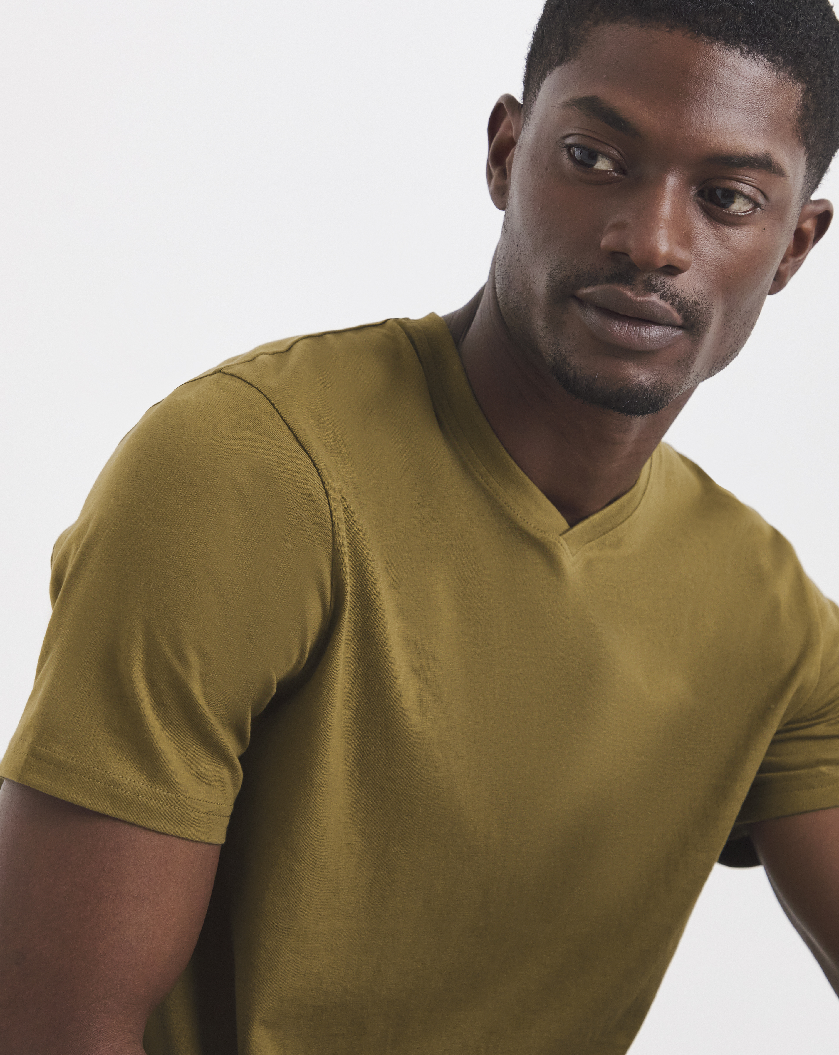 New In - Pure Cotton V Neck T-Shirt Long