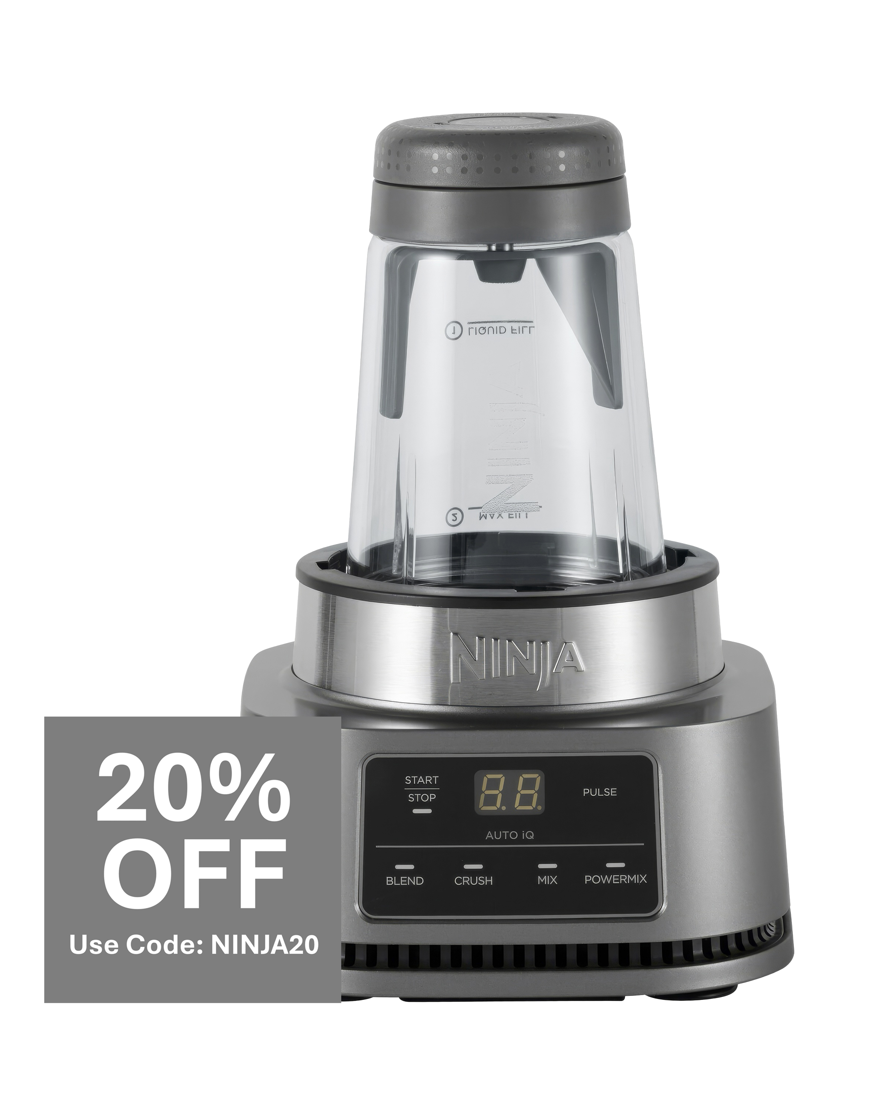 Ninja Foodi Power Nutri Blender 2-in-1 with Smart Torque & Auto-iQ 1100W CB100UK