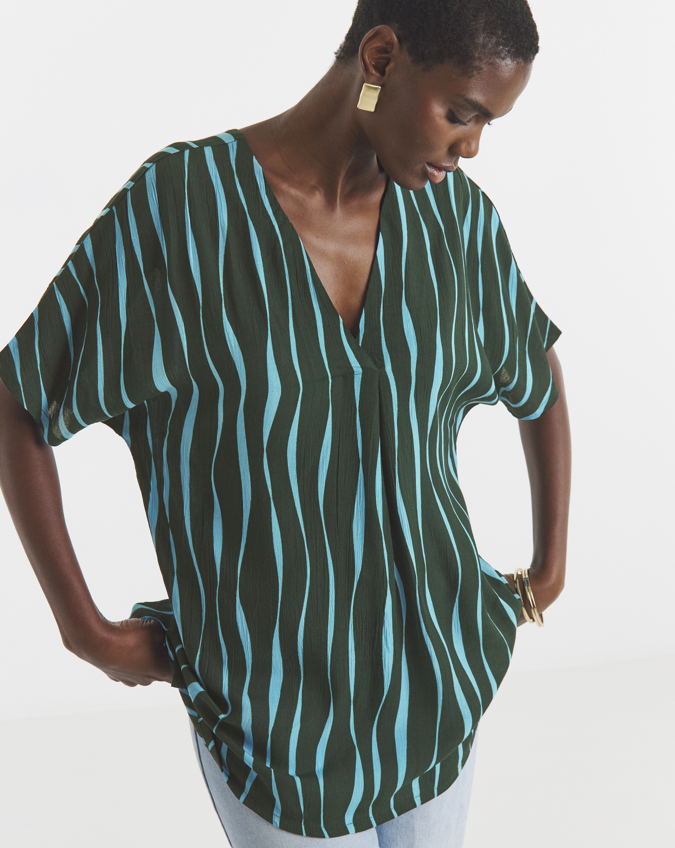 Printed Crinkle Tunic