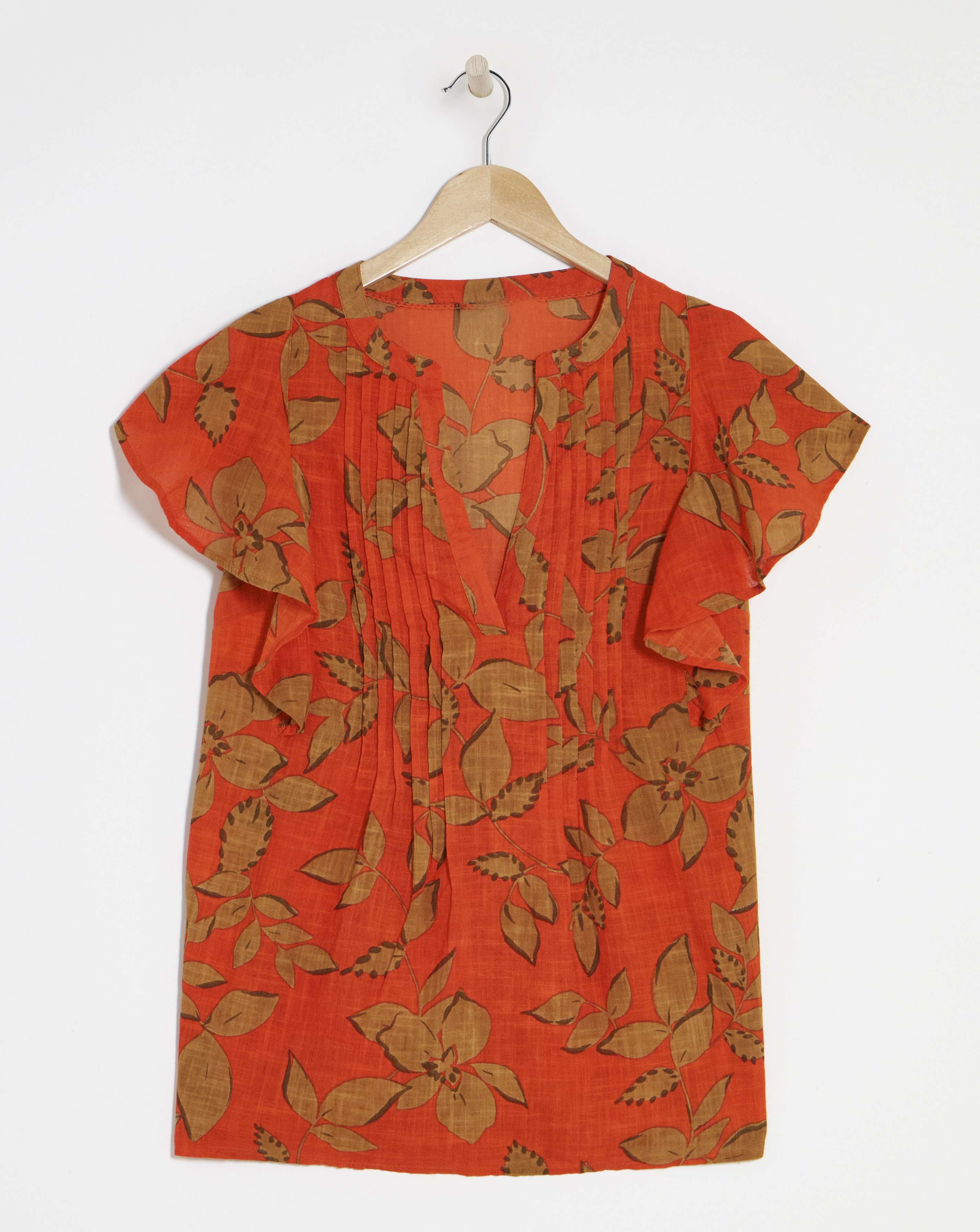Julipa Flutter Sleeve Pintuck Blouse