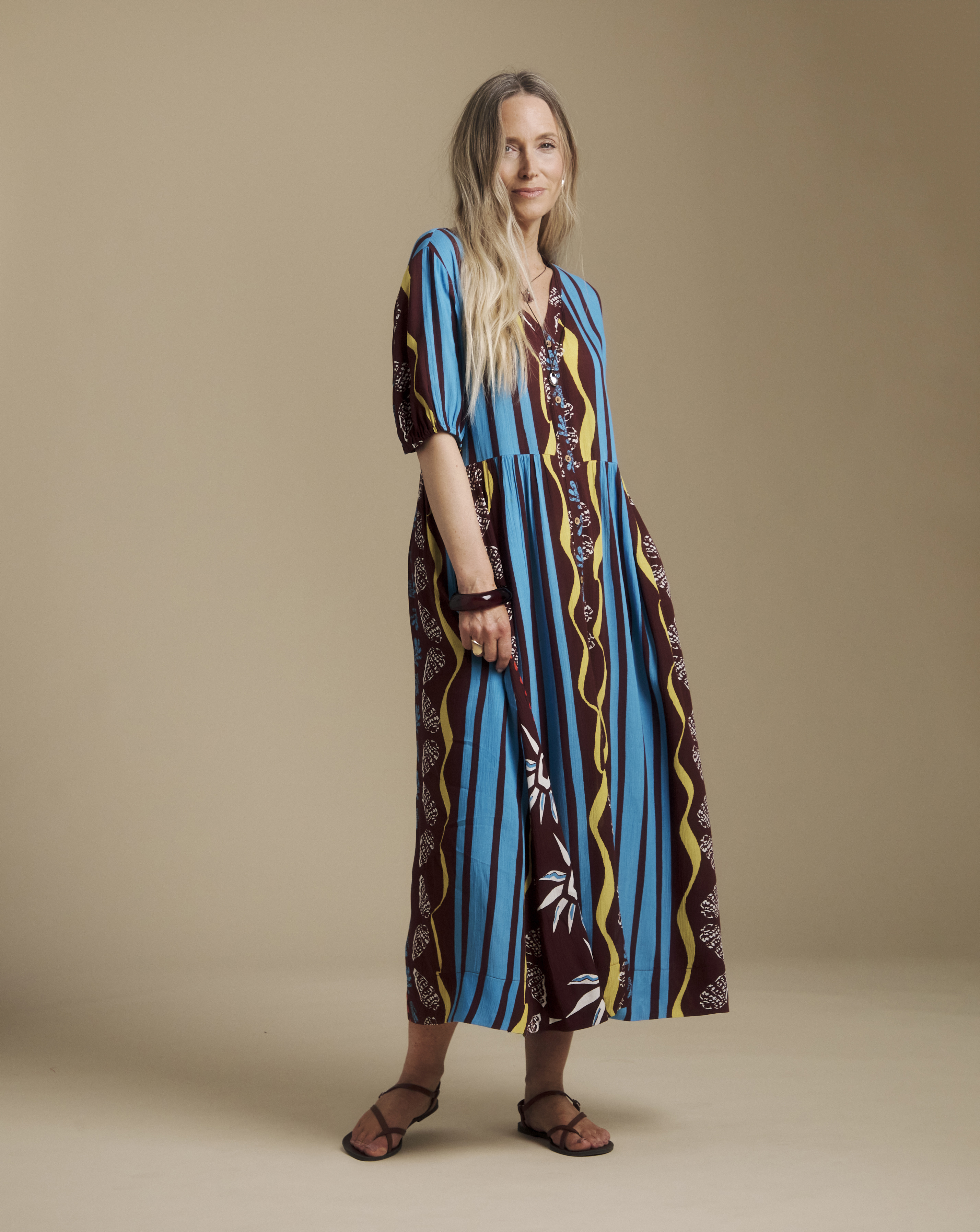 Julipa Crinkle Button Down Midi Dress