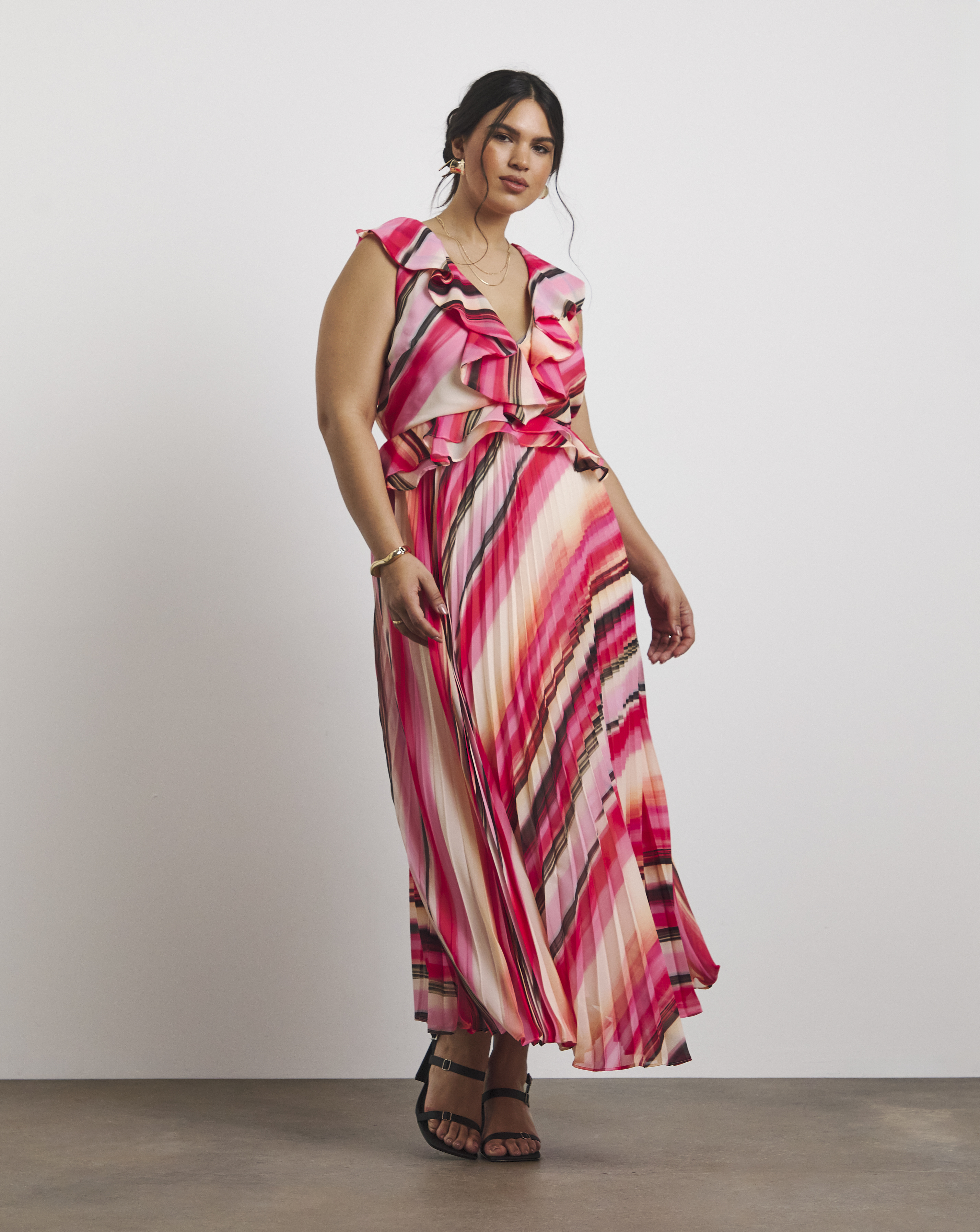 New In - Joanna Hope Ruffle Pleated Dress