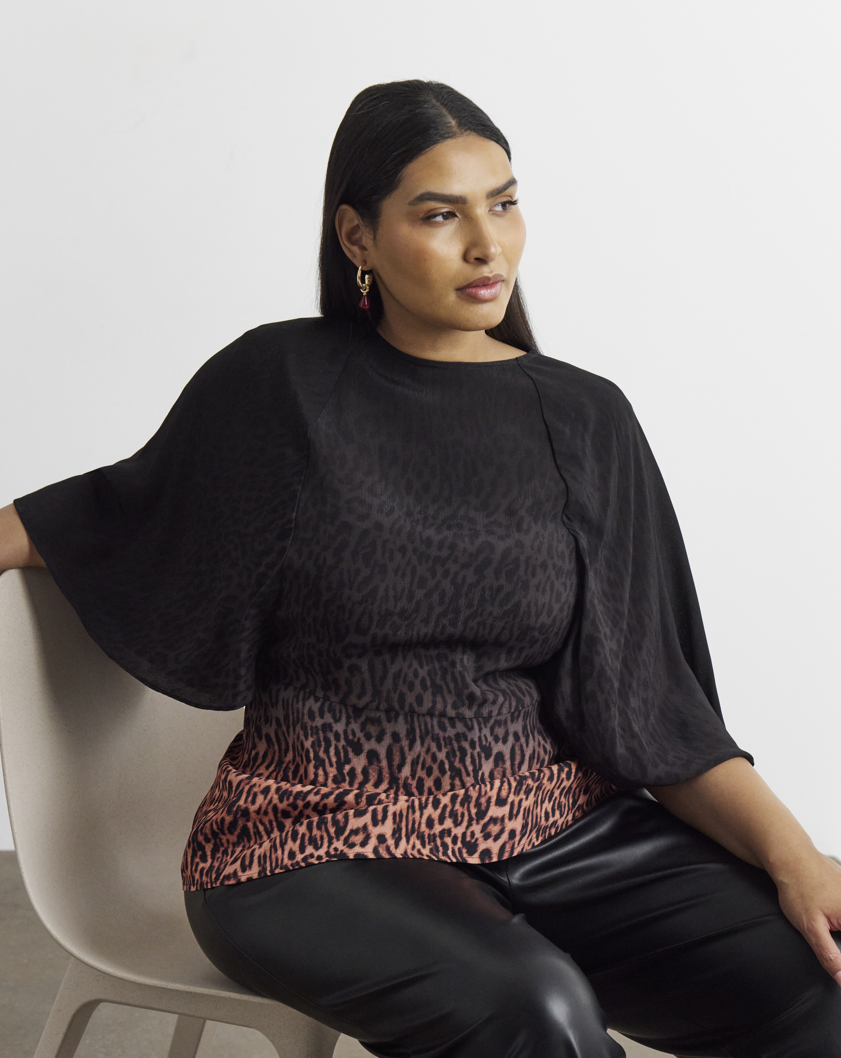 Joanna Hope Leopard Print Blouse