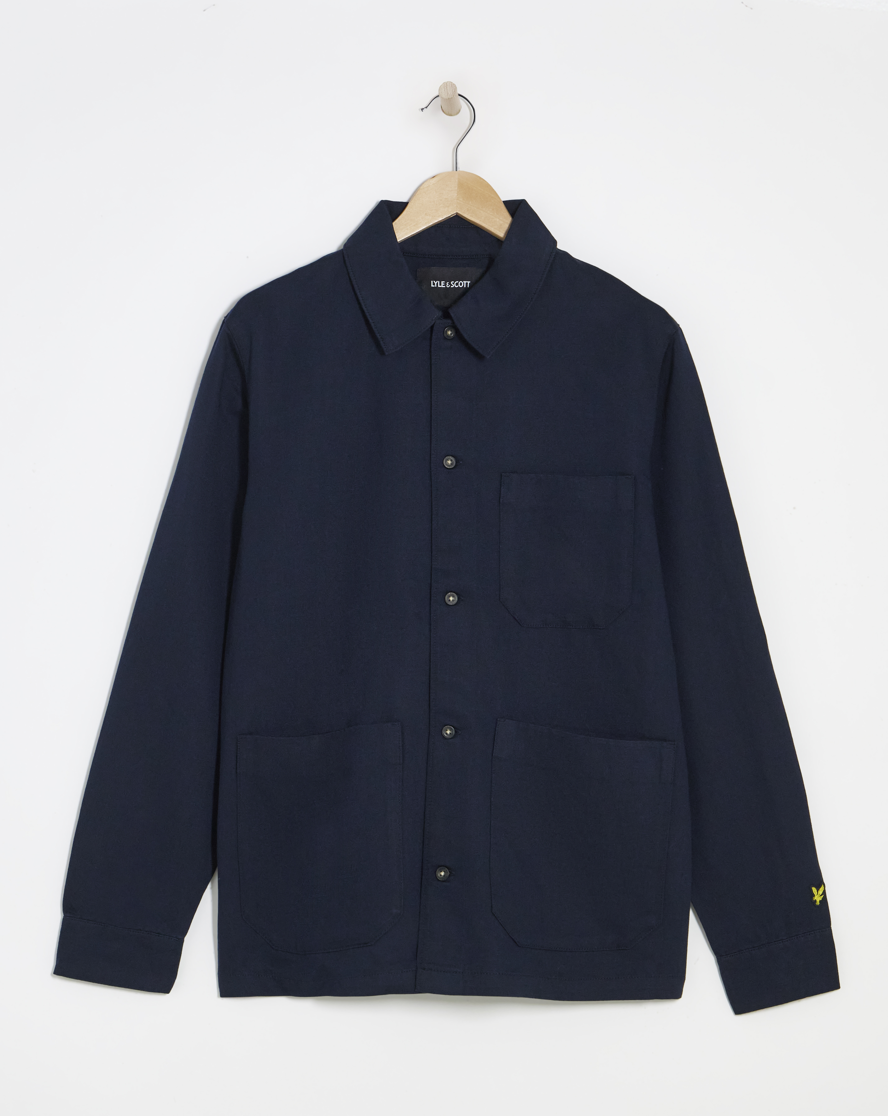 Lyle & Scott Linen Blend Overshirt - Navy