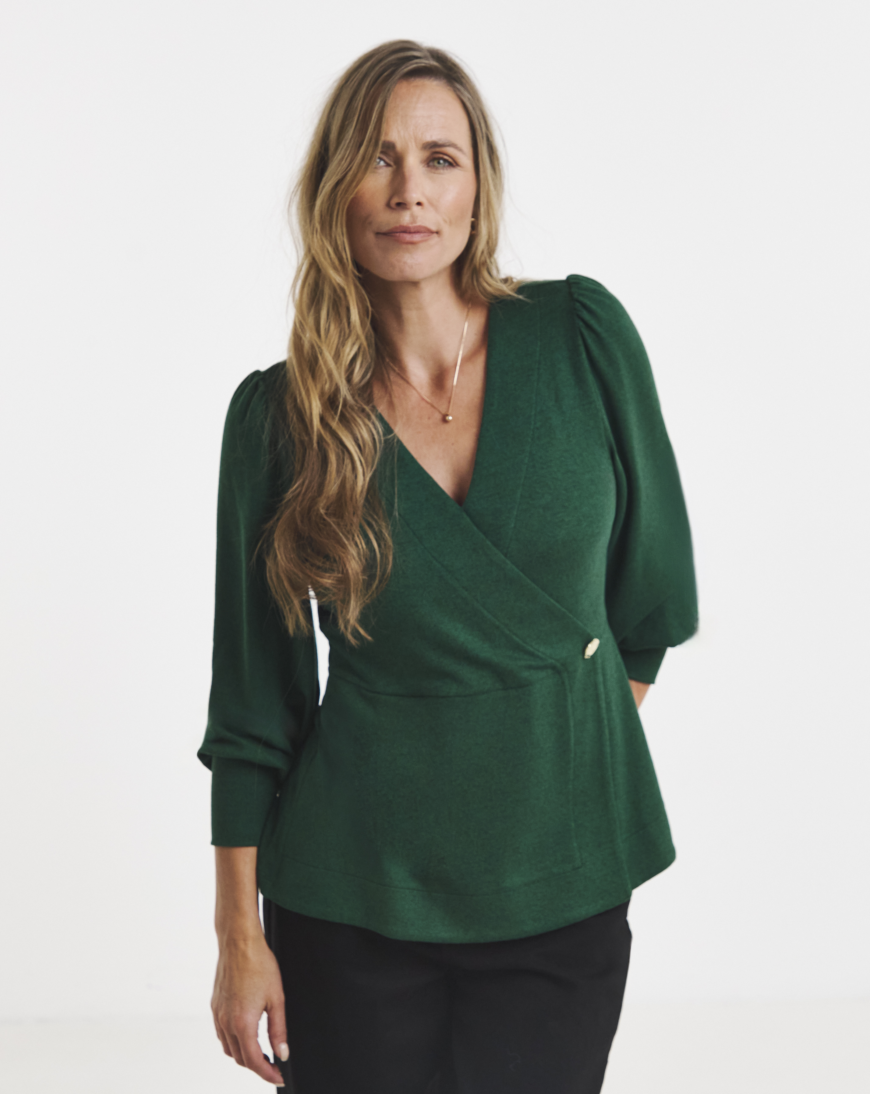 V Neck Wrap LS Cosy Top