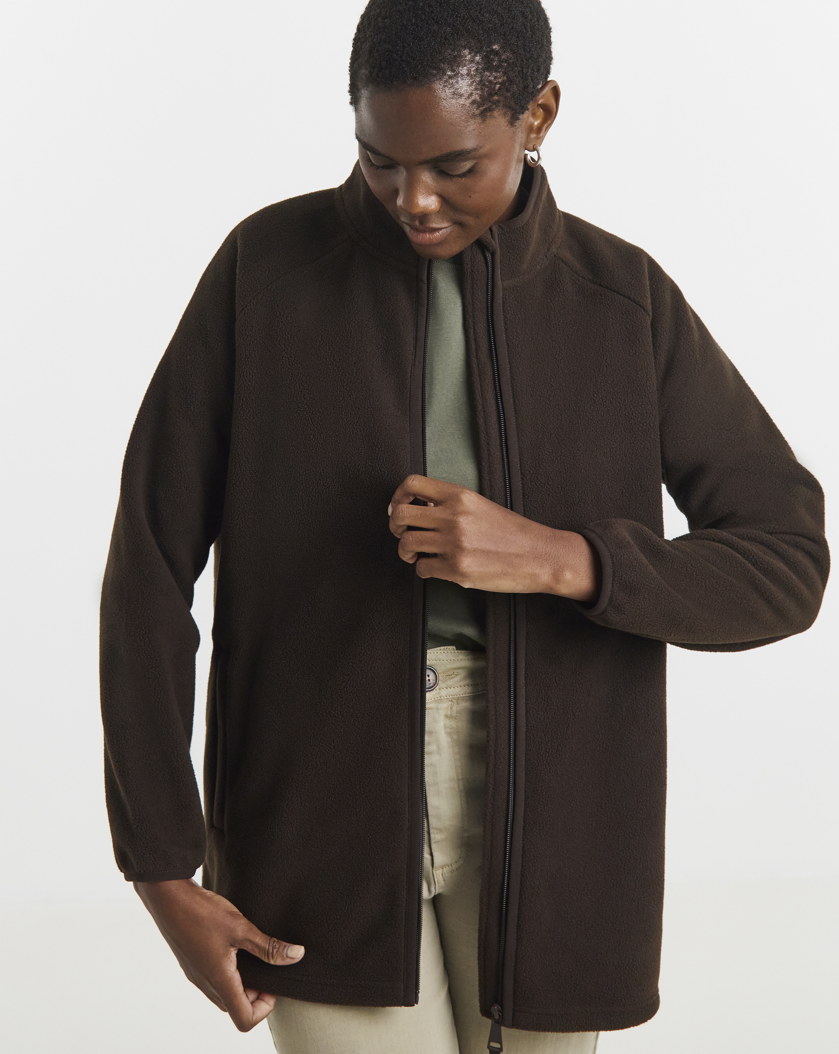 Fleece Longline Zip Through
