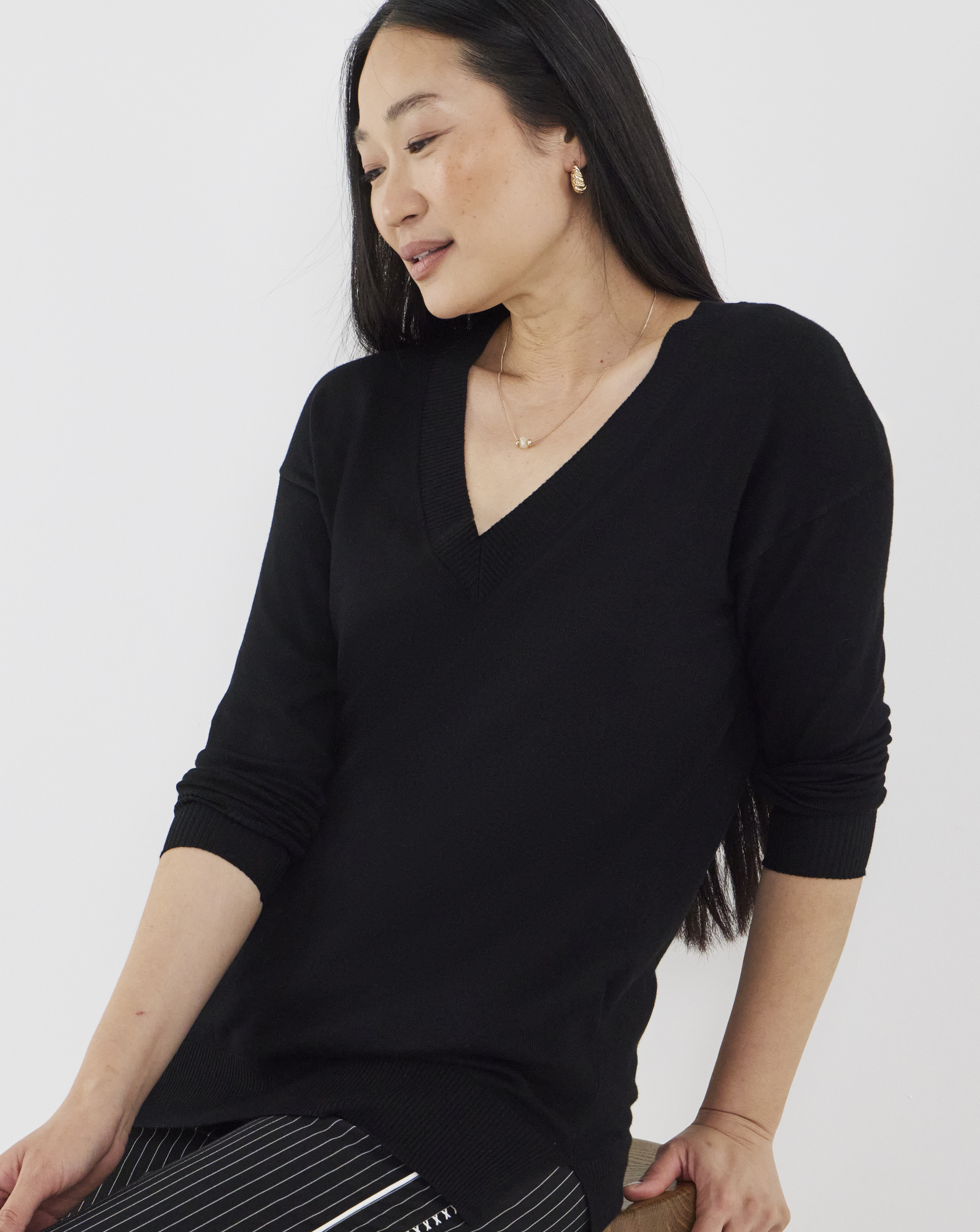 V Neck Slouch Tunic