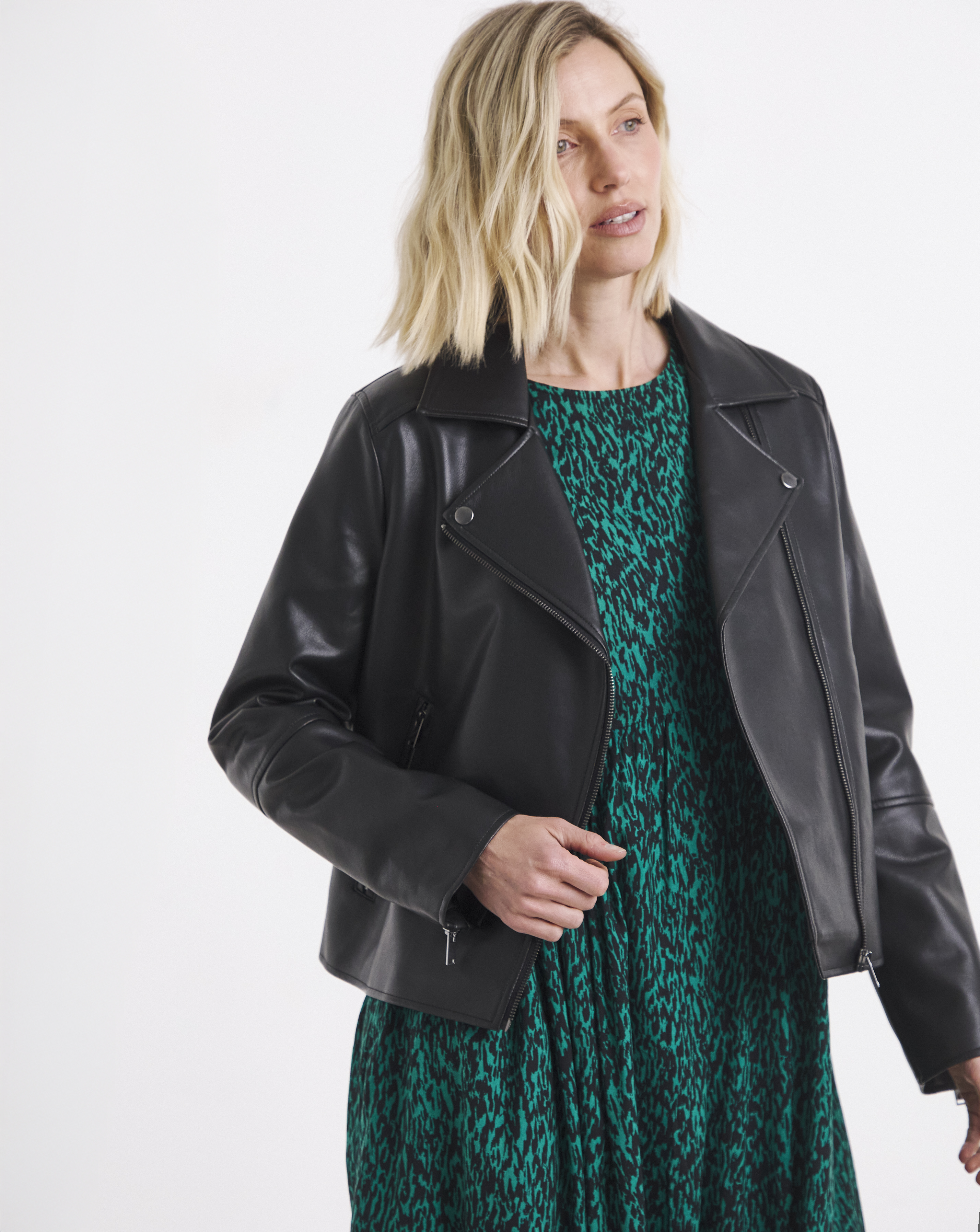 New In - Faux Leather Biker Jacket