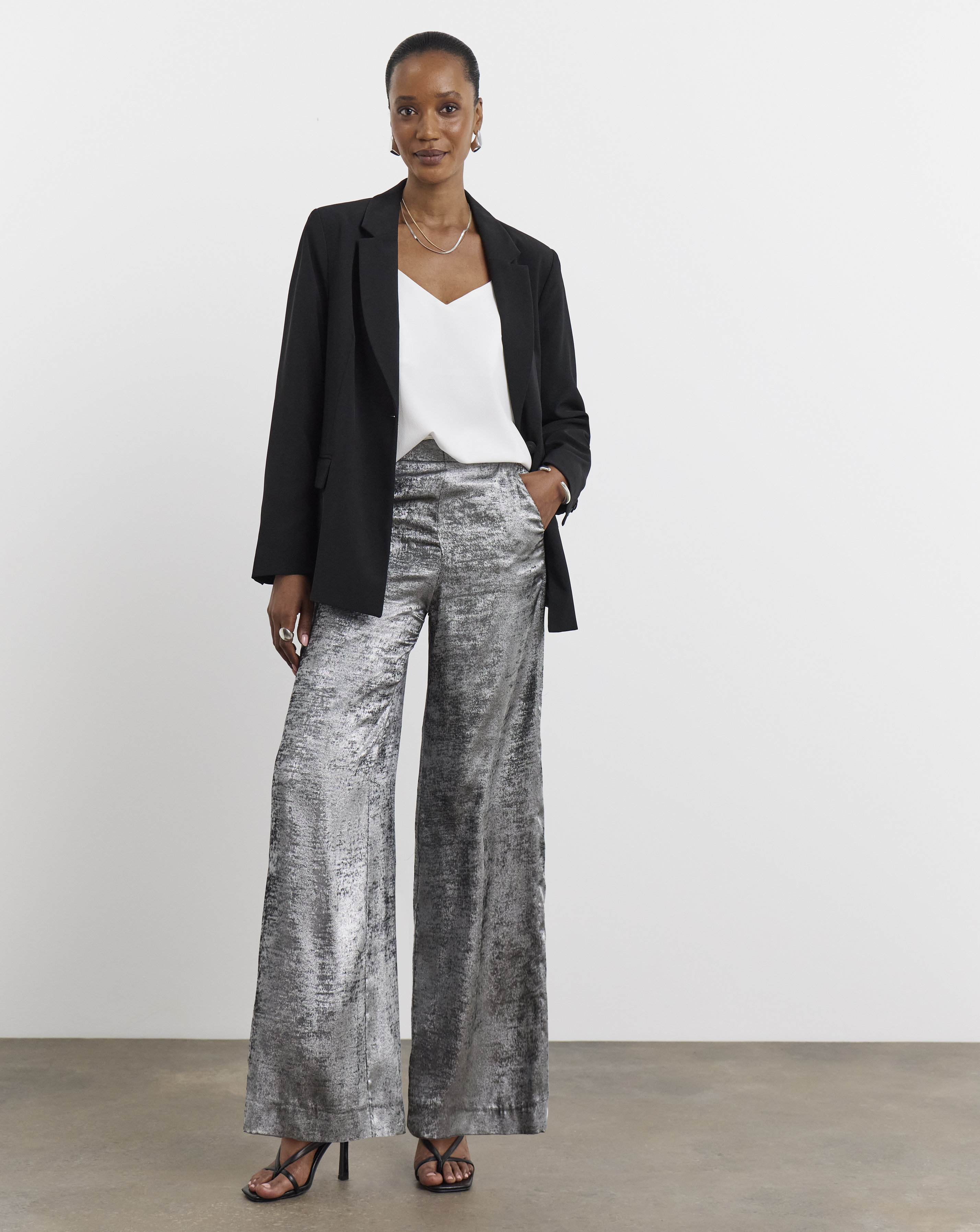 Joanna Hope Hammered Foil Wide Trouser