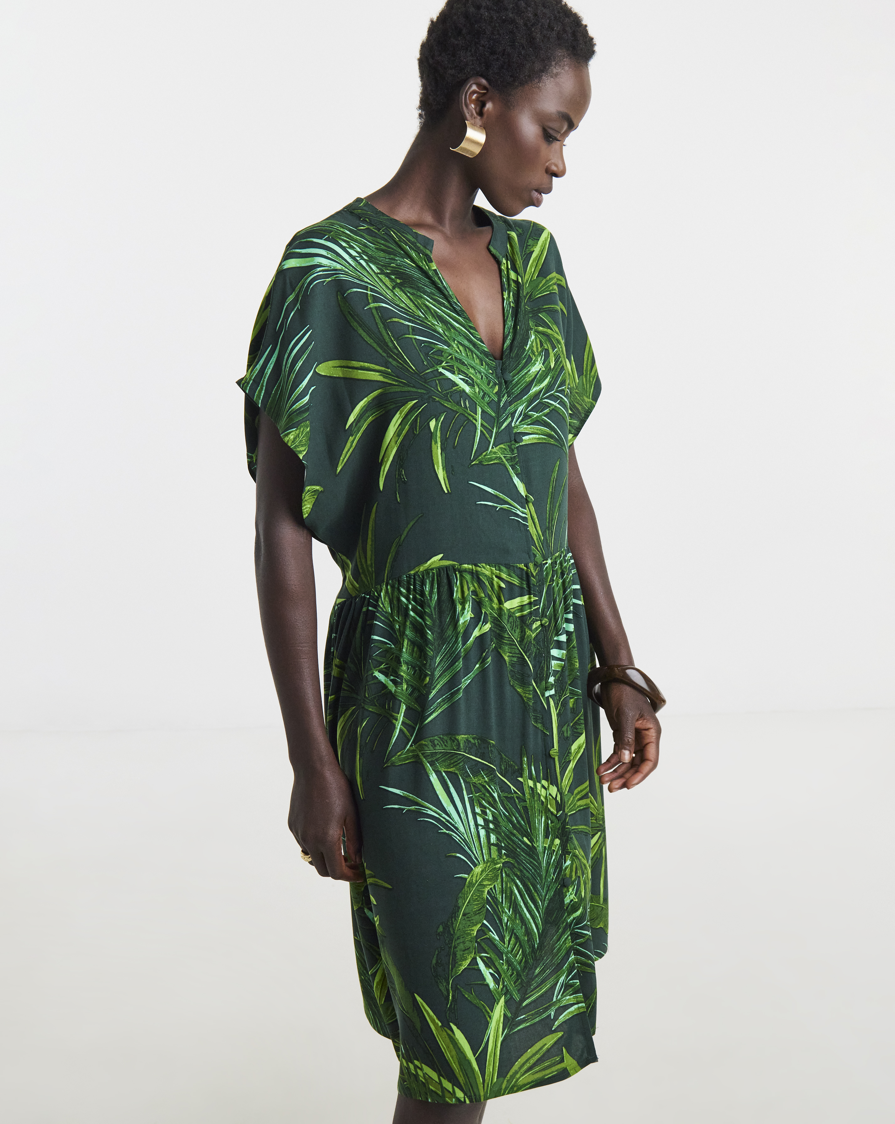 Short Button Through Smock Dress