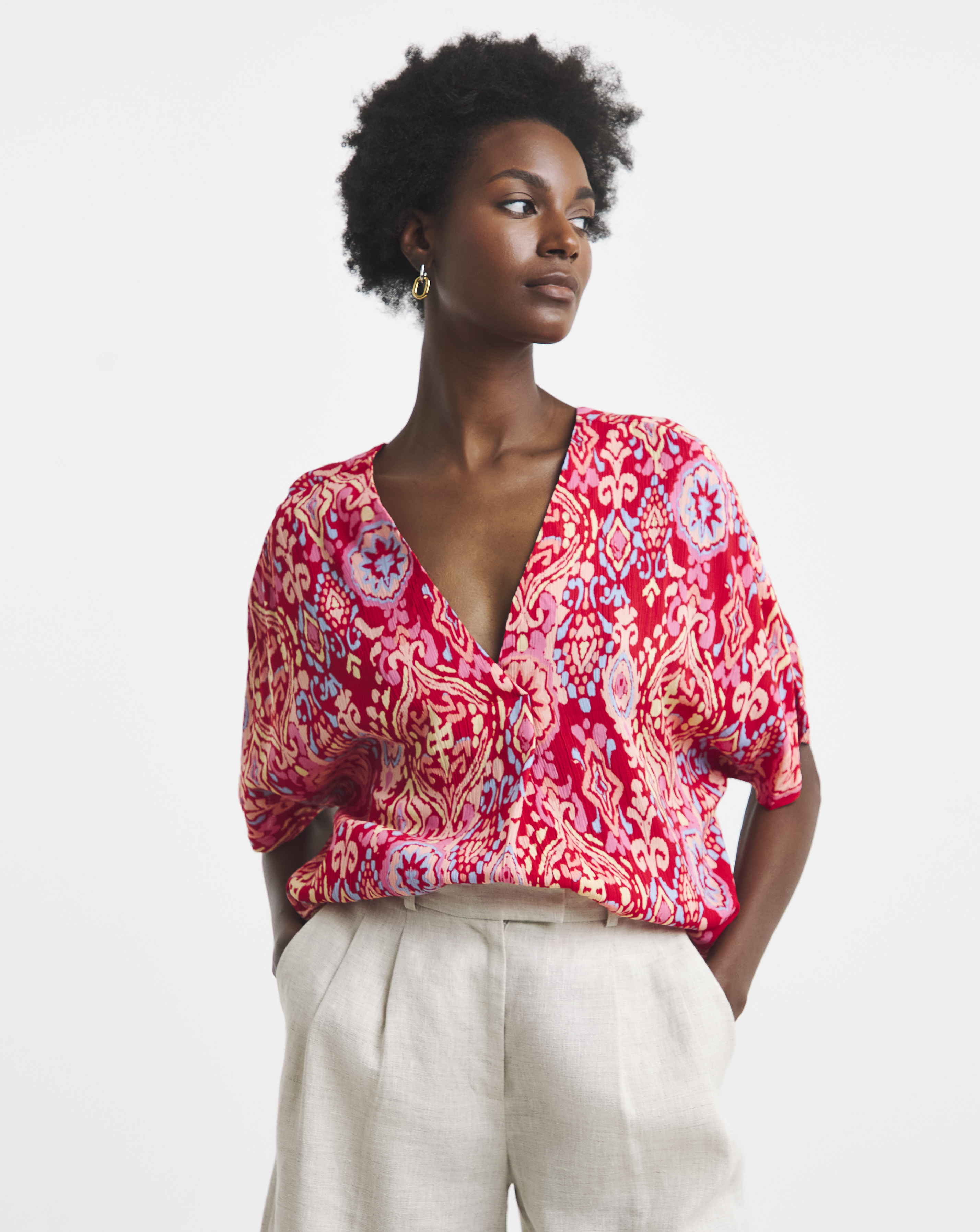 Textured Crinkle Tunic Top