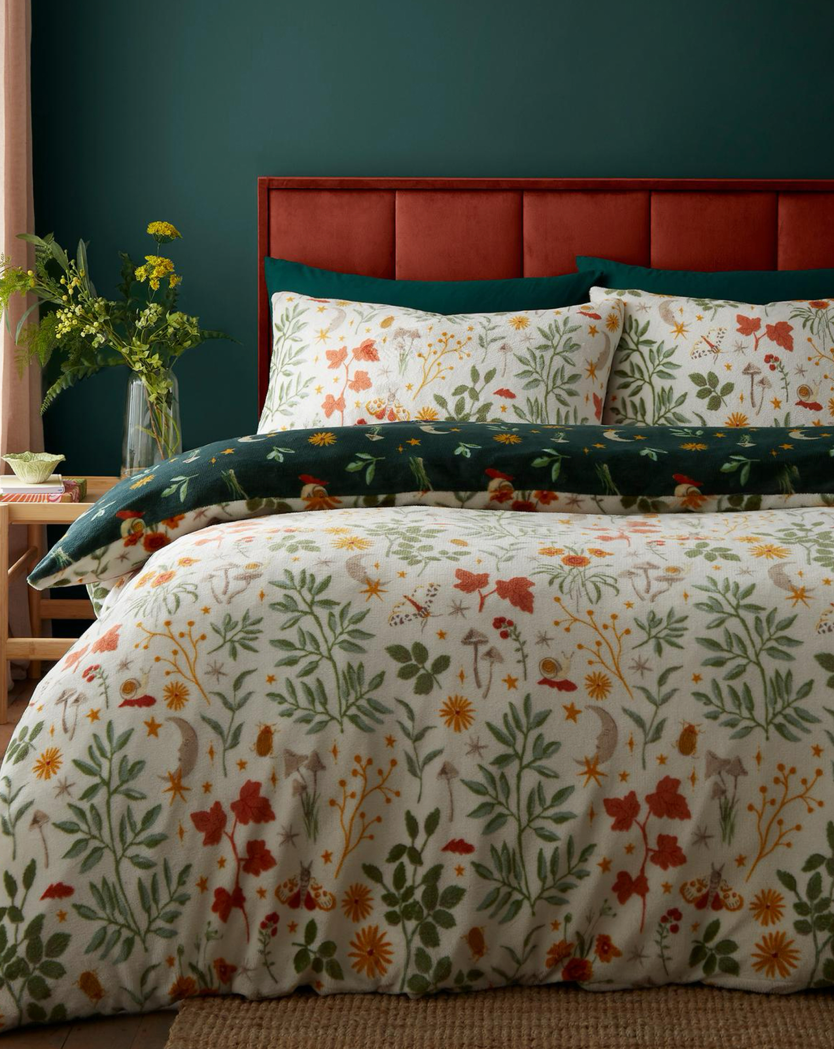 Fusion Botanical Mushrooms Fleece Duvet Cover Set