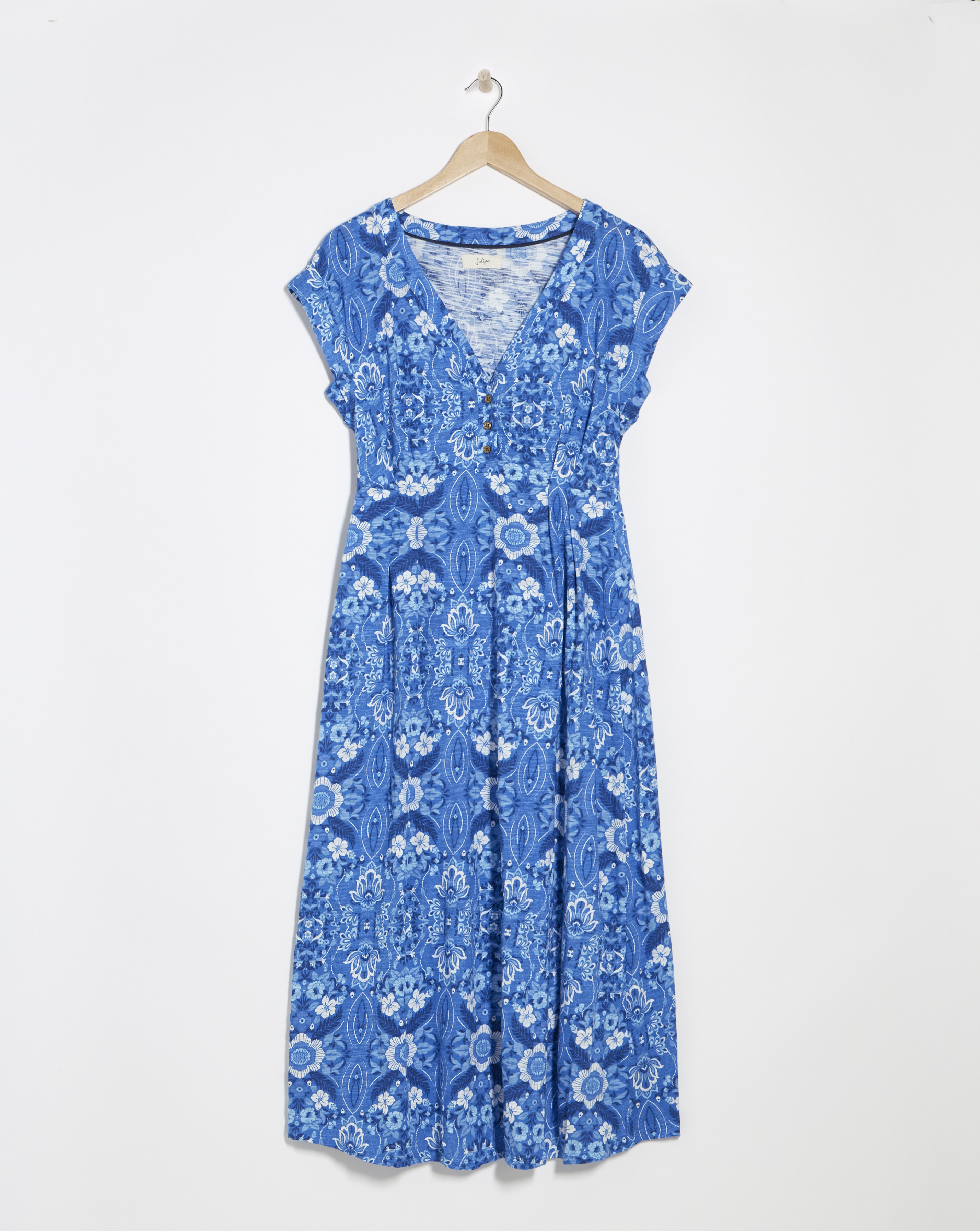 Julipa Pure Cotton Slub Printed Midi Dress
