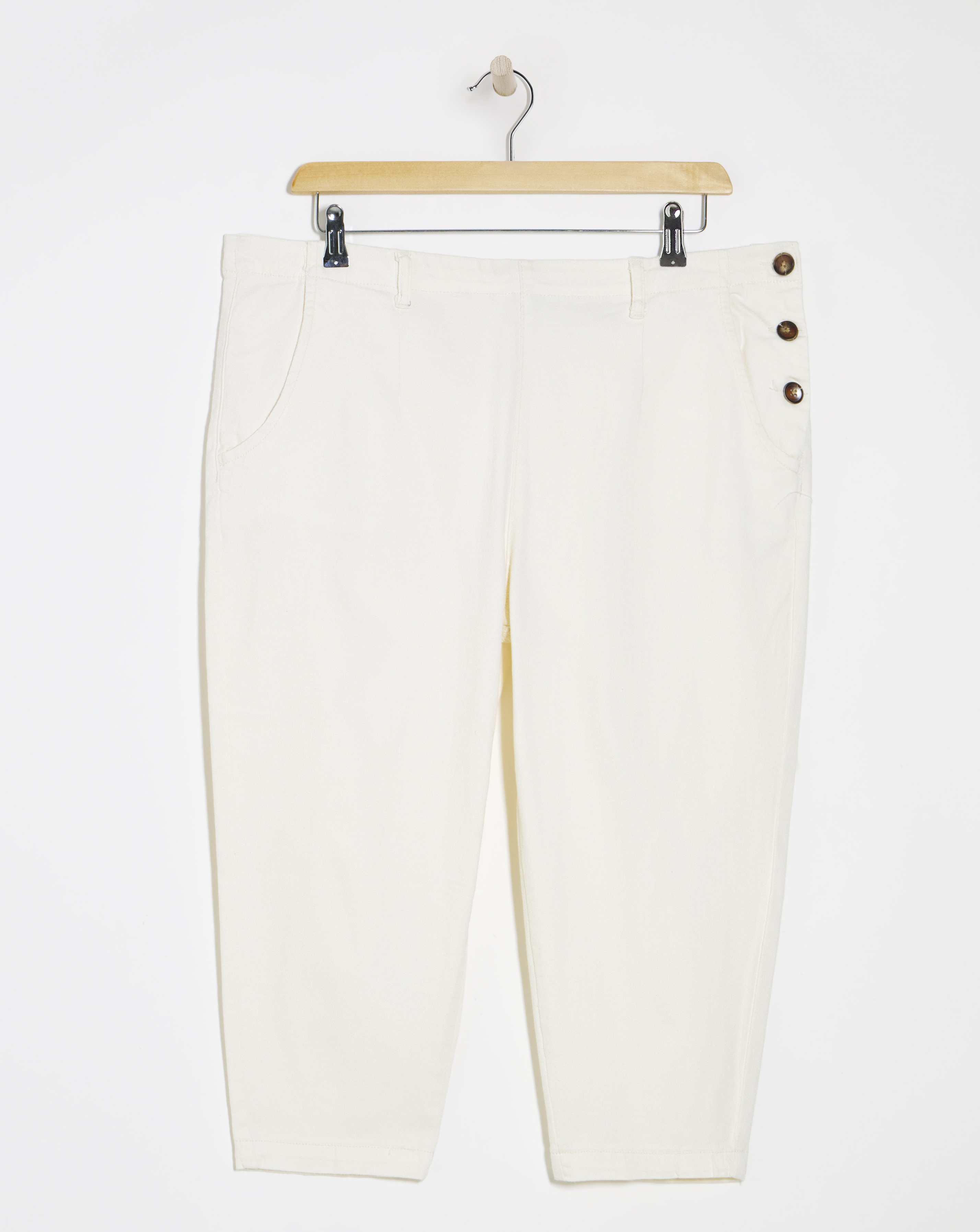 Julipa Button Side Crop Stretch Trouser