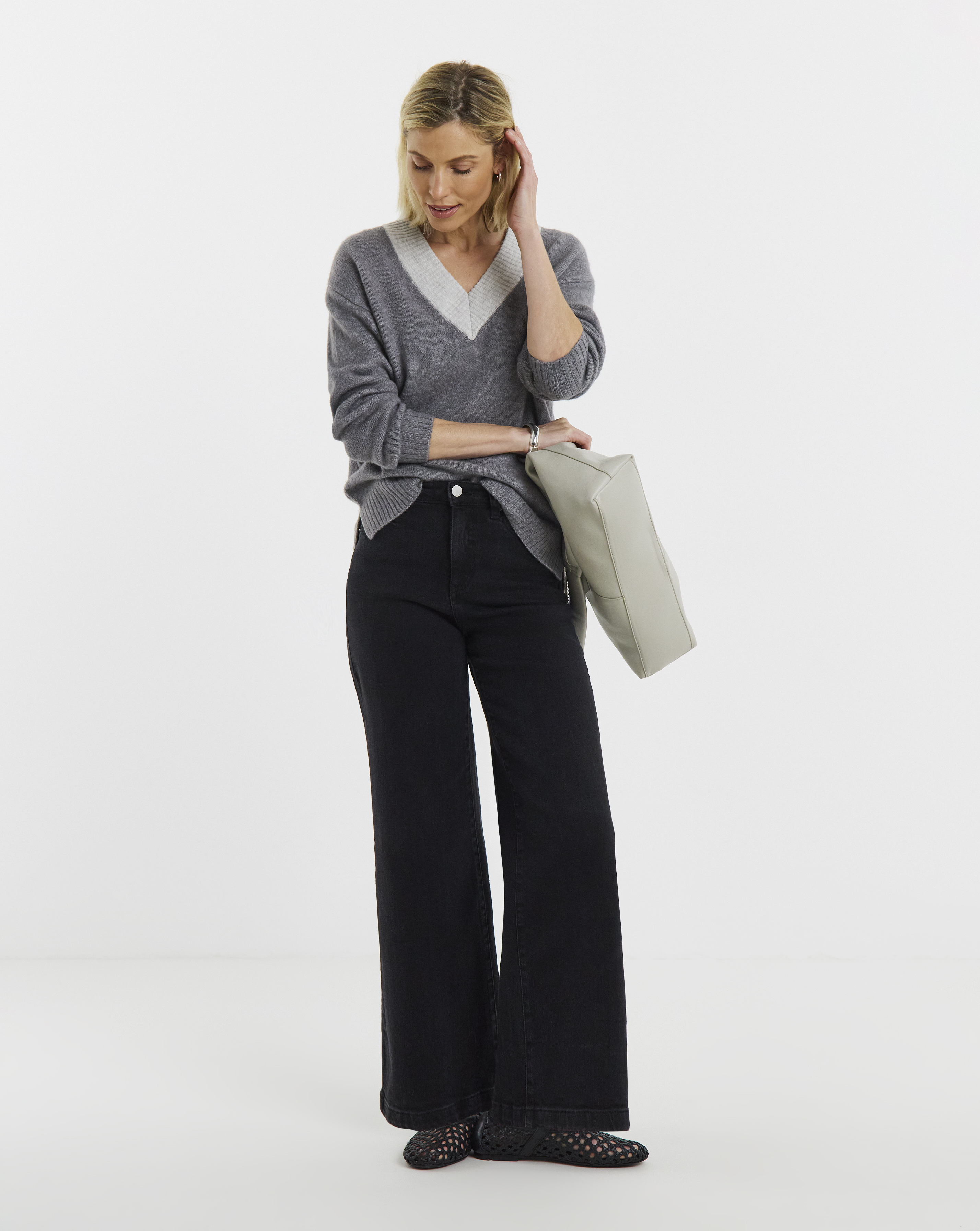 Magisculpt Washed Black Wide Leg Jeans