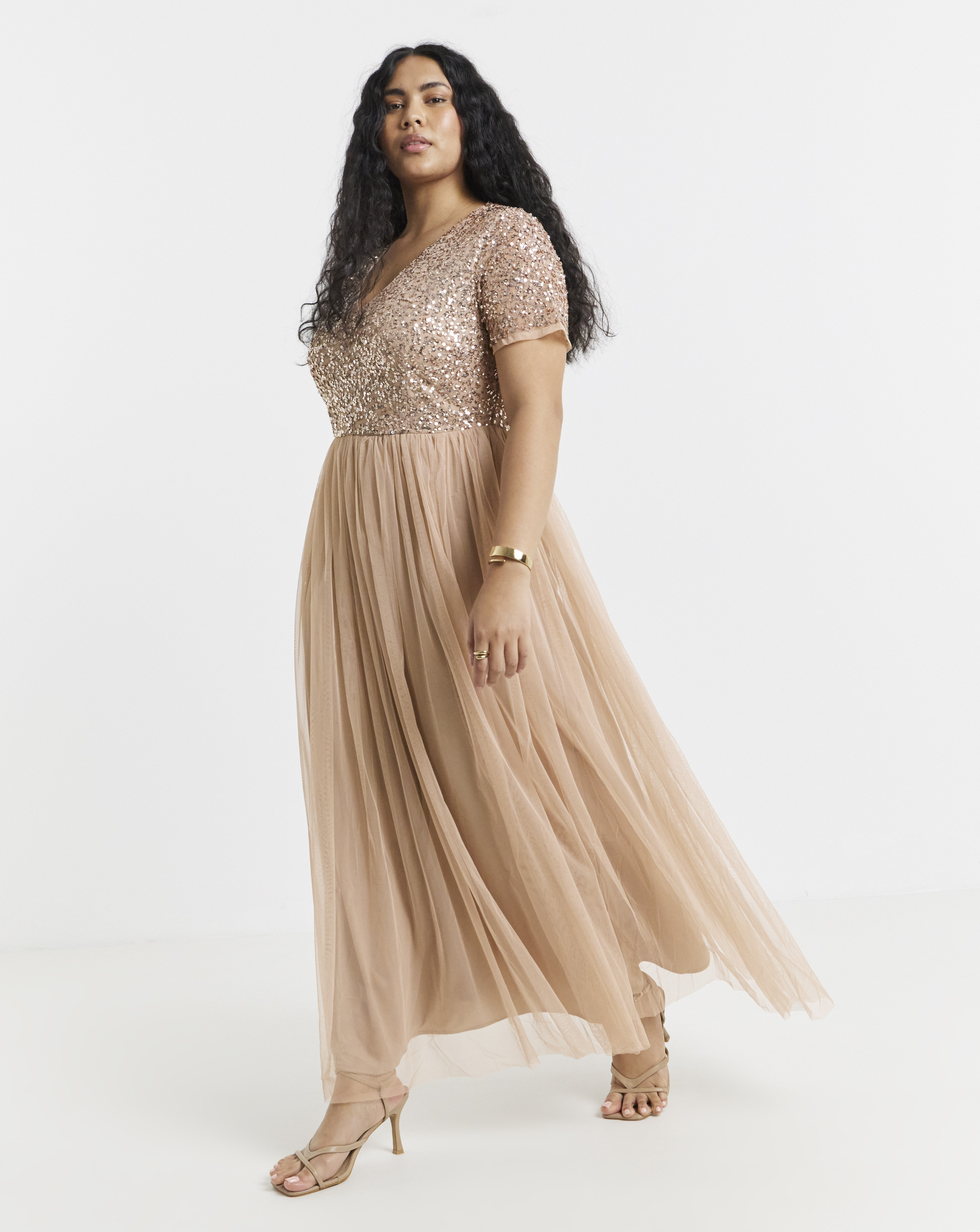 Maya Curve Embellished Maxi Dress