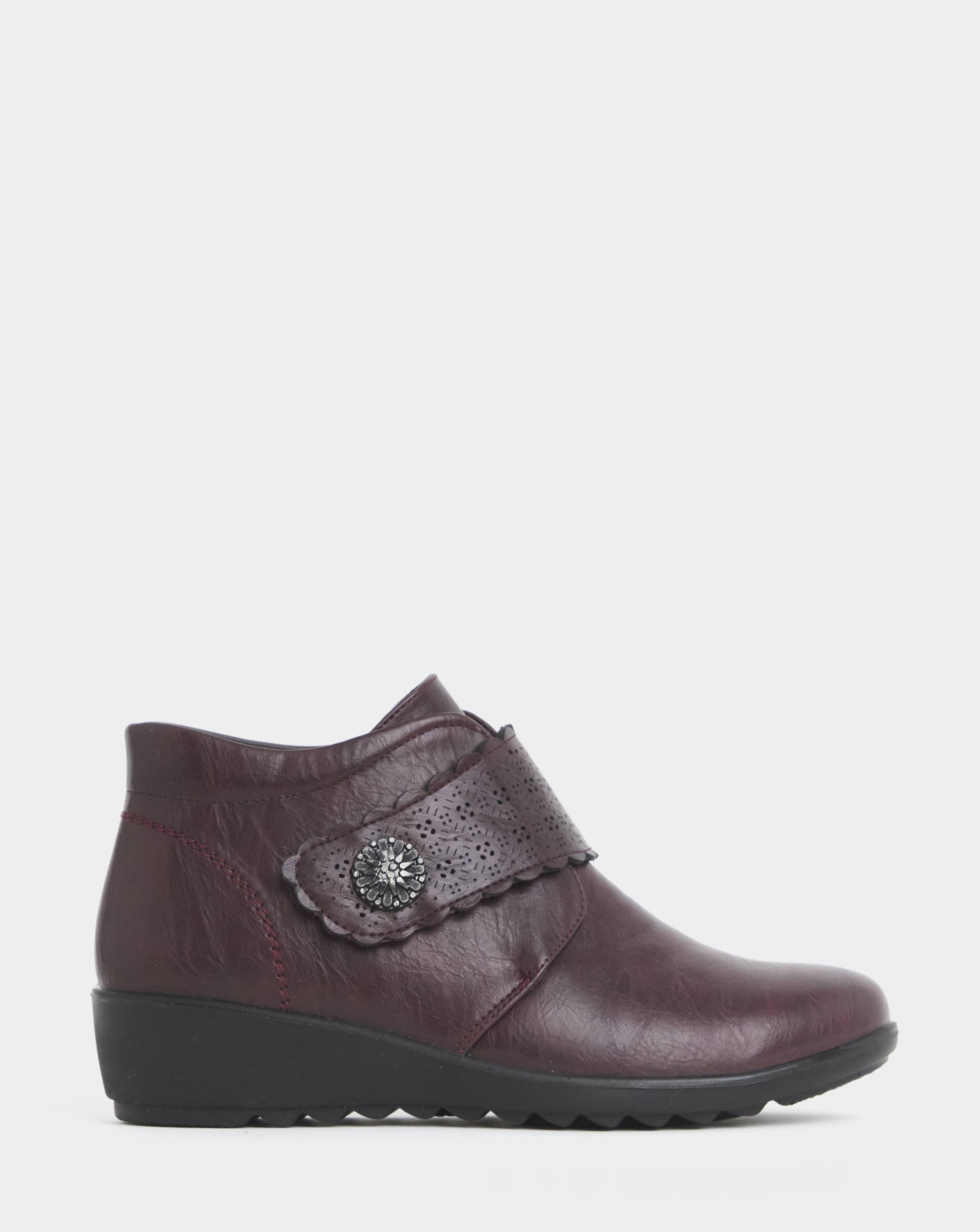 New In - Laser Cut Floral Wedge Boots Wide