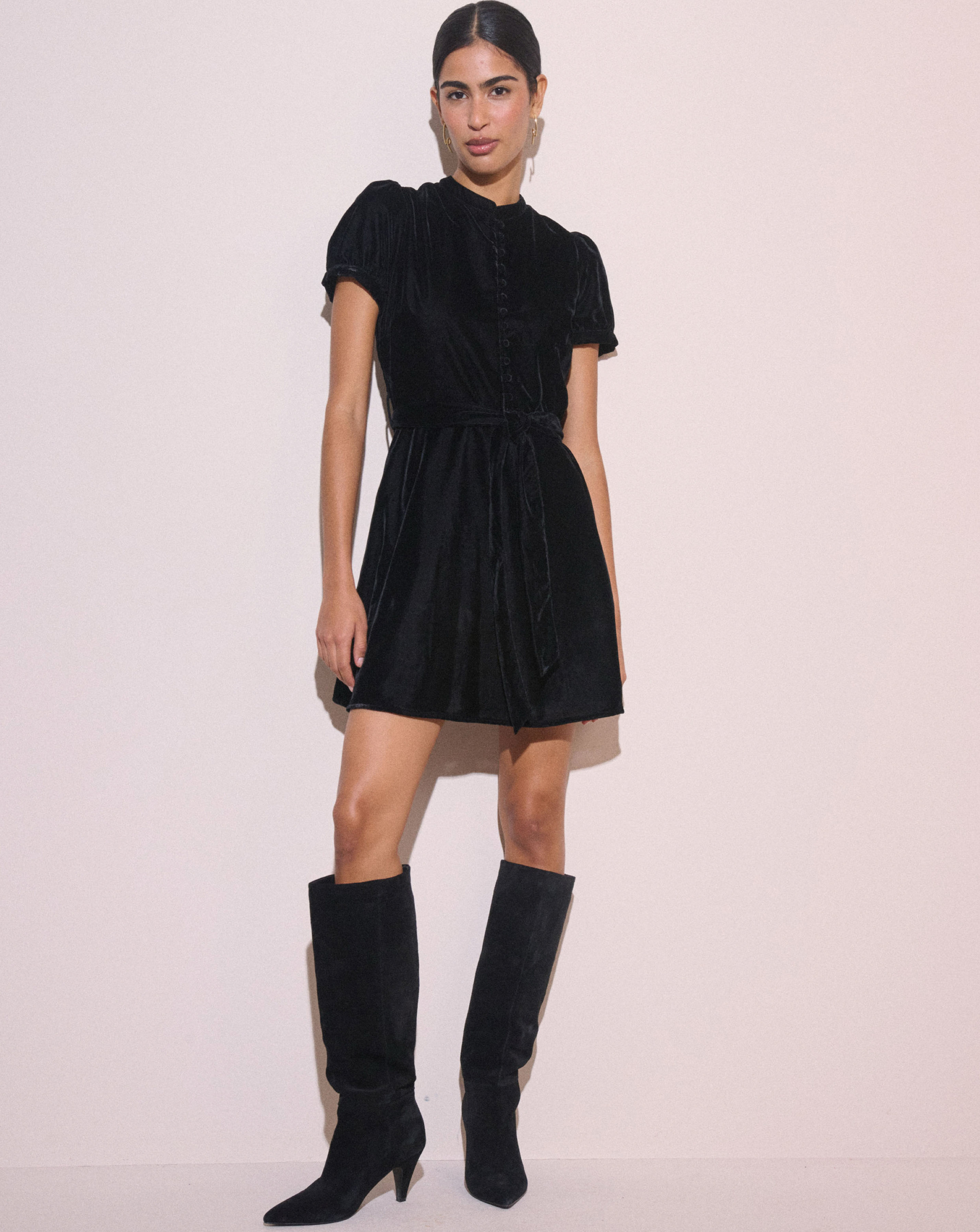 NOBODY'S CHILD IVANNA VELVET MINI DRESS