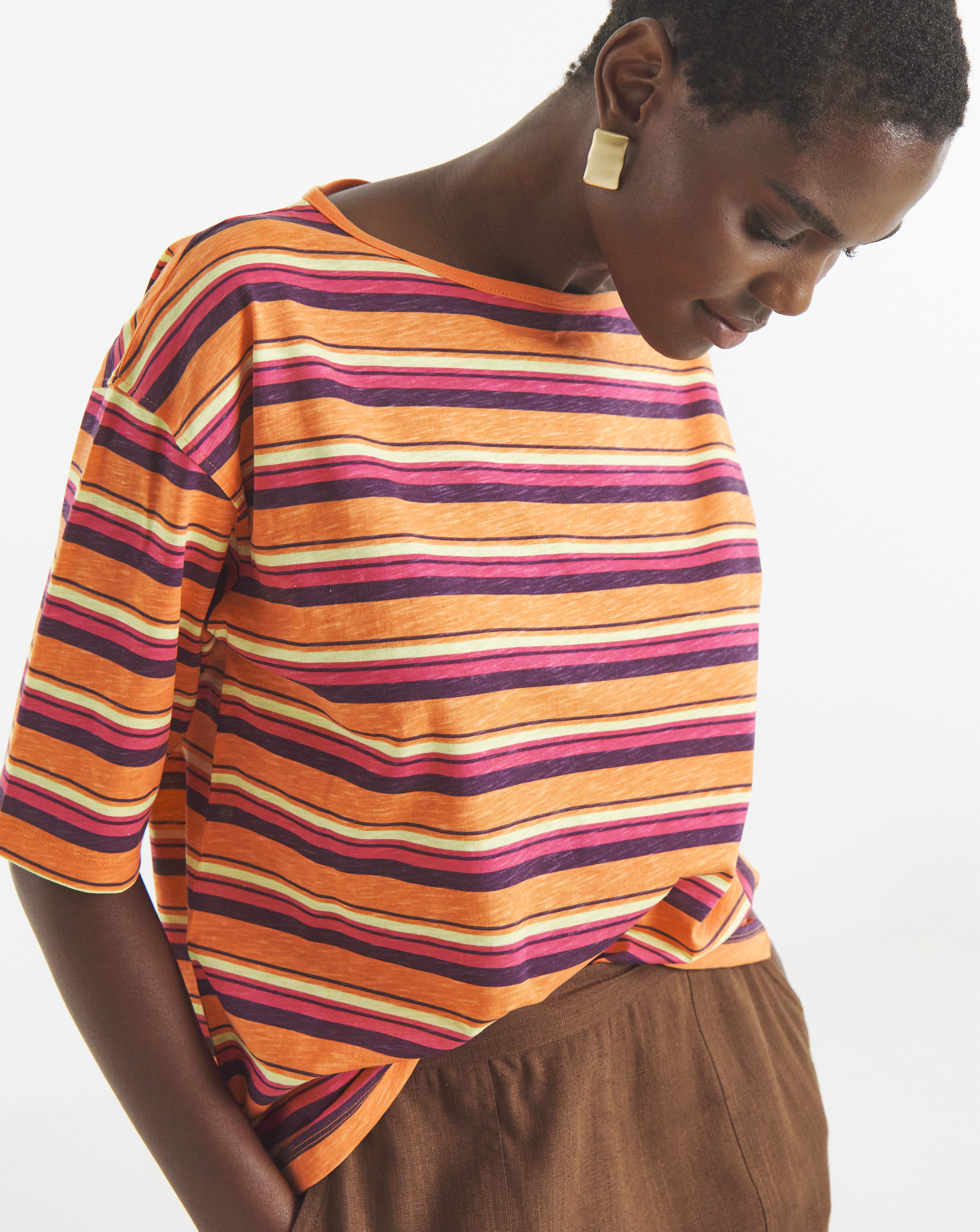 STRIPE RAGLAN BOXY TEE