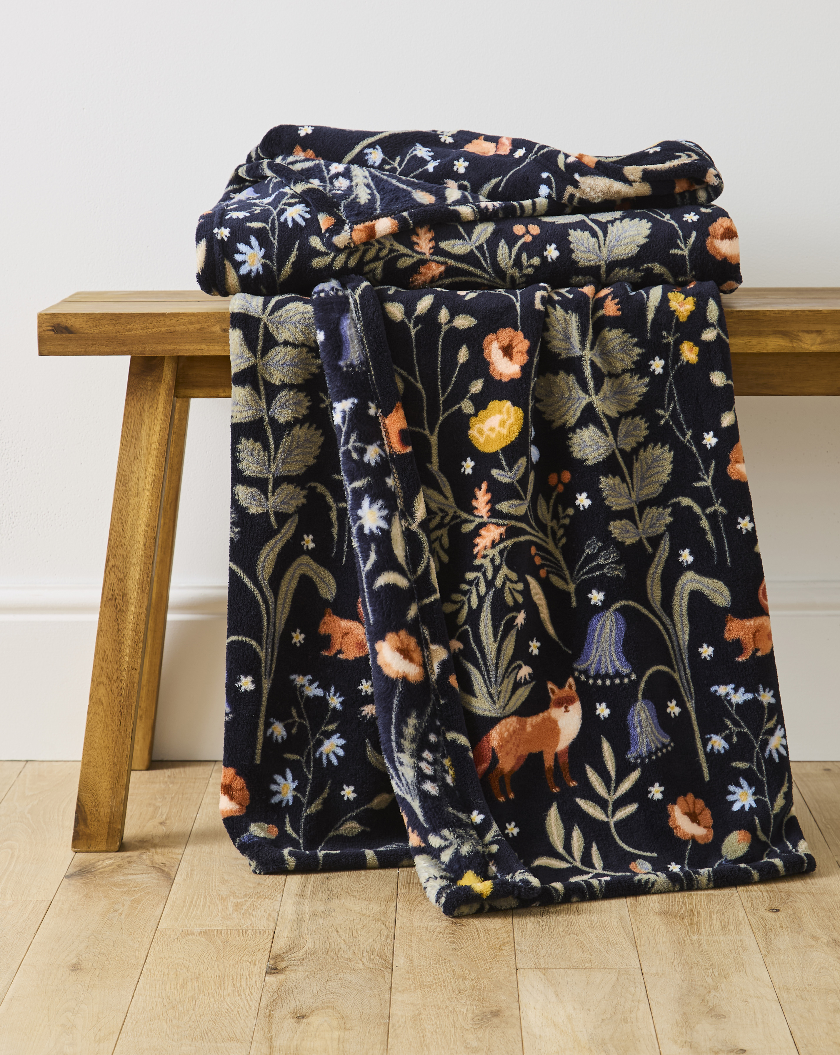 New In - Woodland Animals Fleece Throw